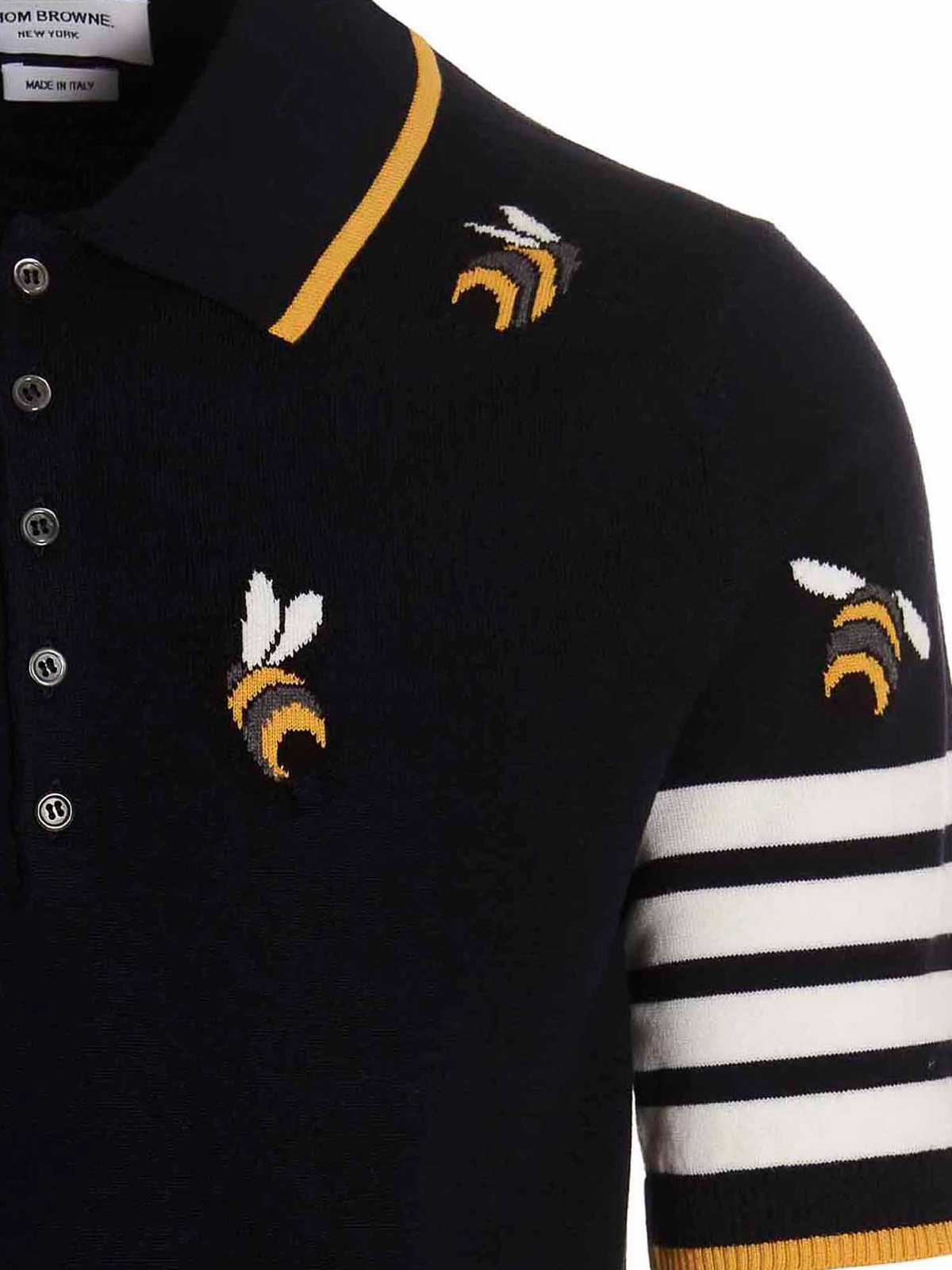 Shop Thom Browne Polo Bird And Bees In Blue