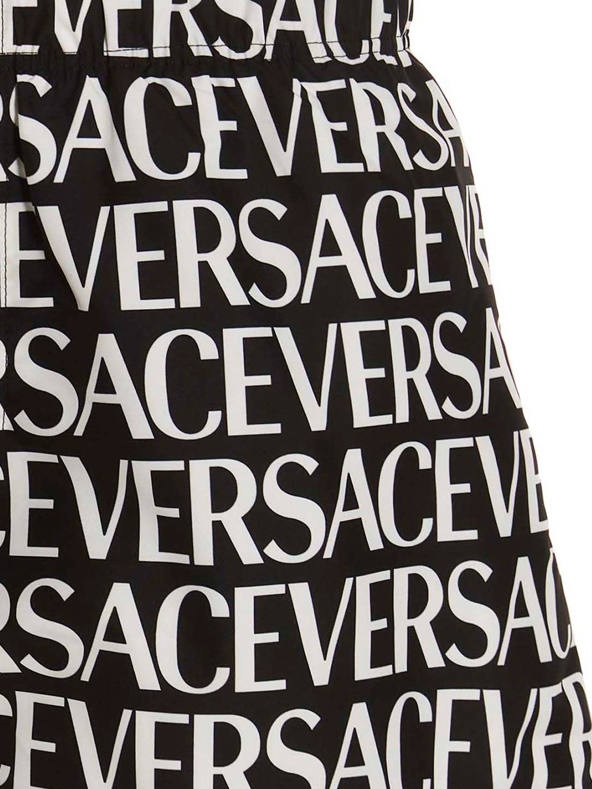 Shop Versace Logomania Swimming Trunks In Black