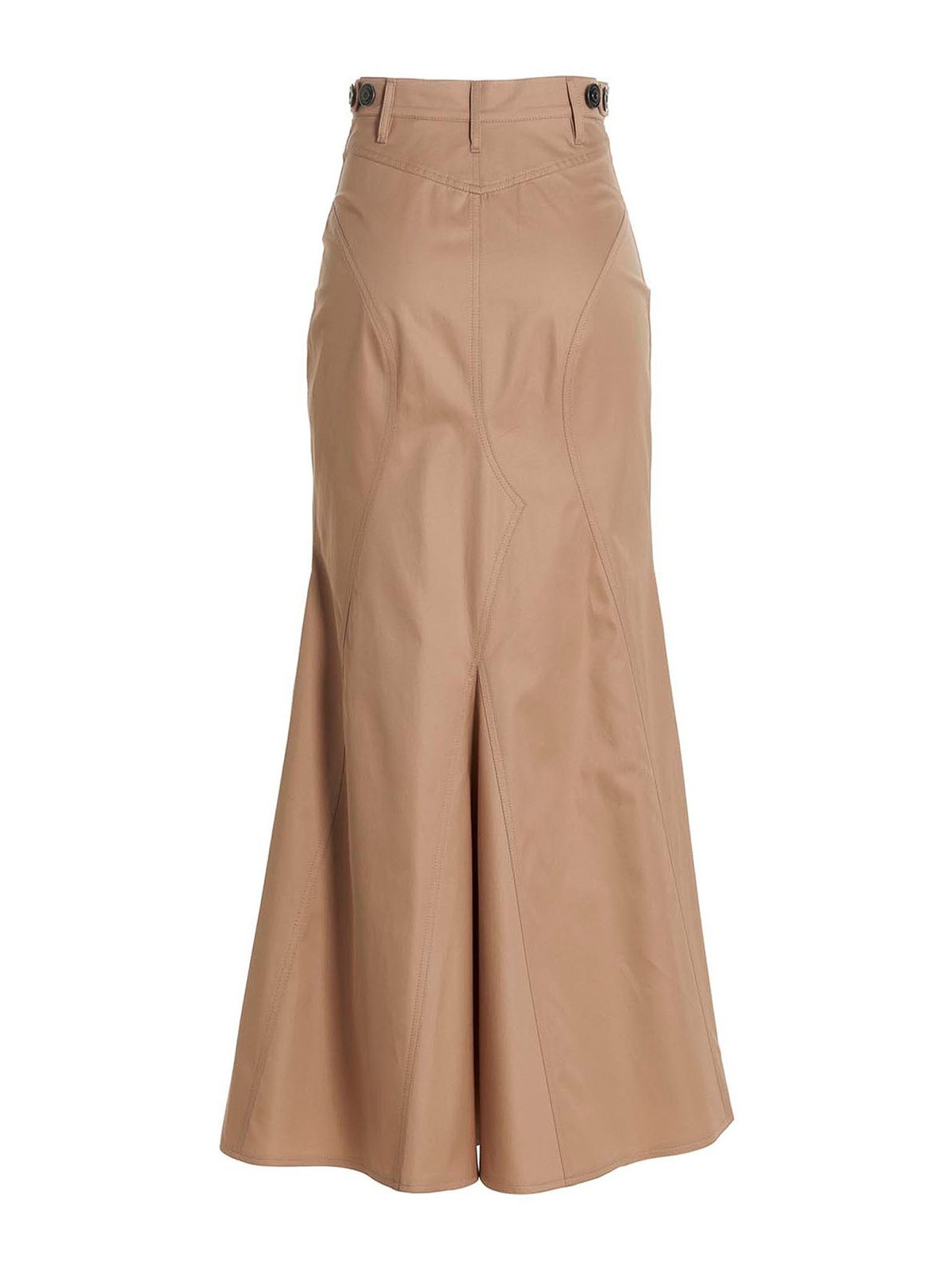 Shop Burberry Long Skirt In Beige