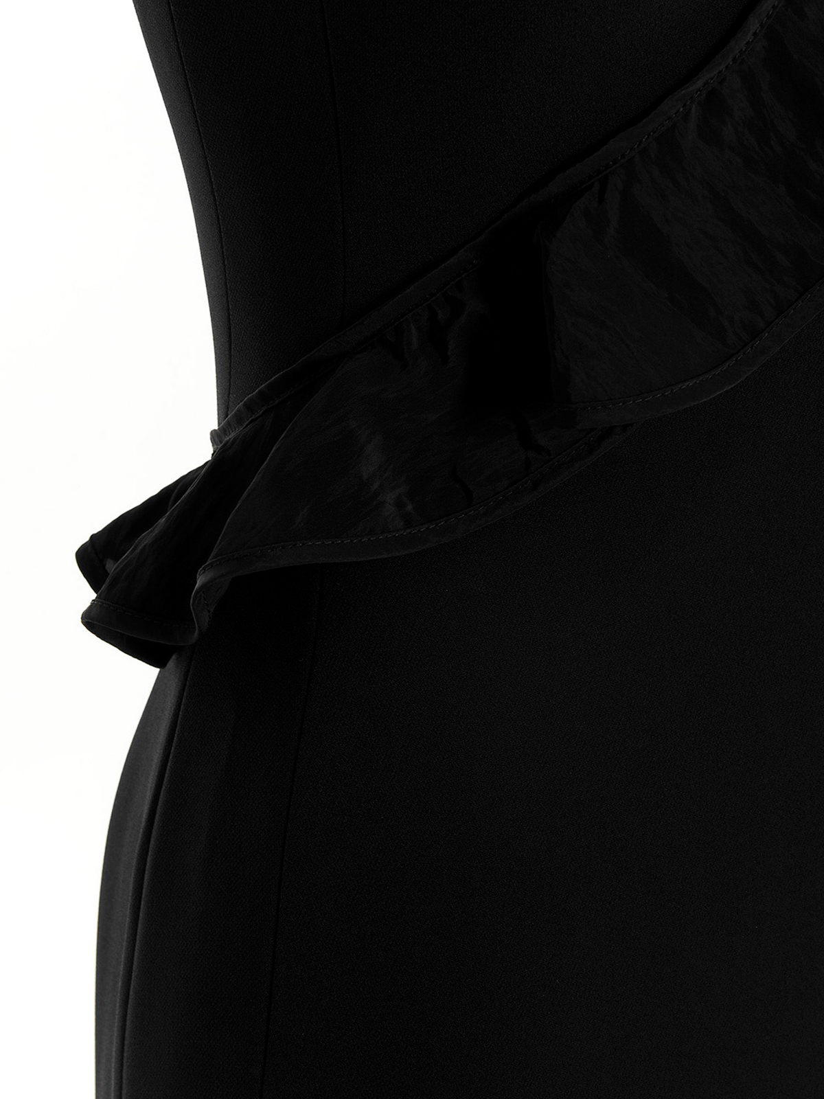 Shop David Koma Ruffle Detailed Dress In Black