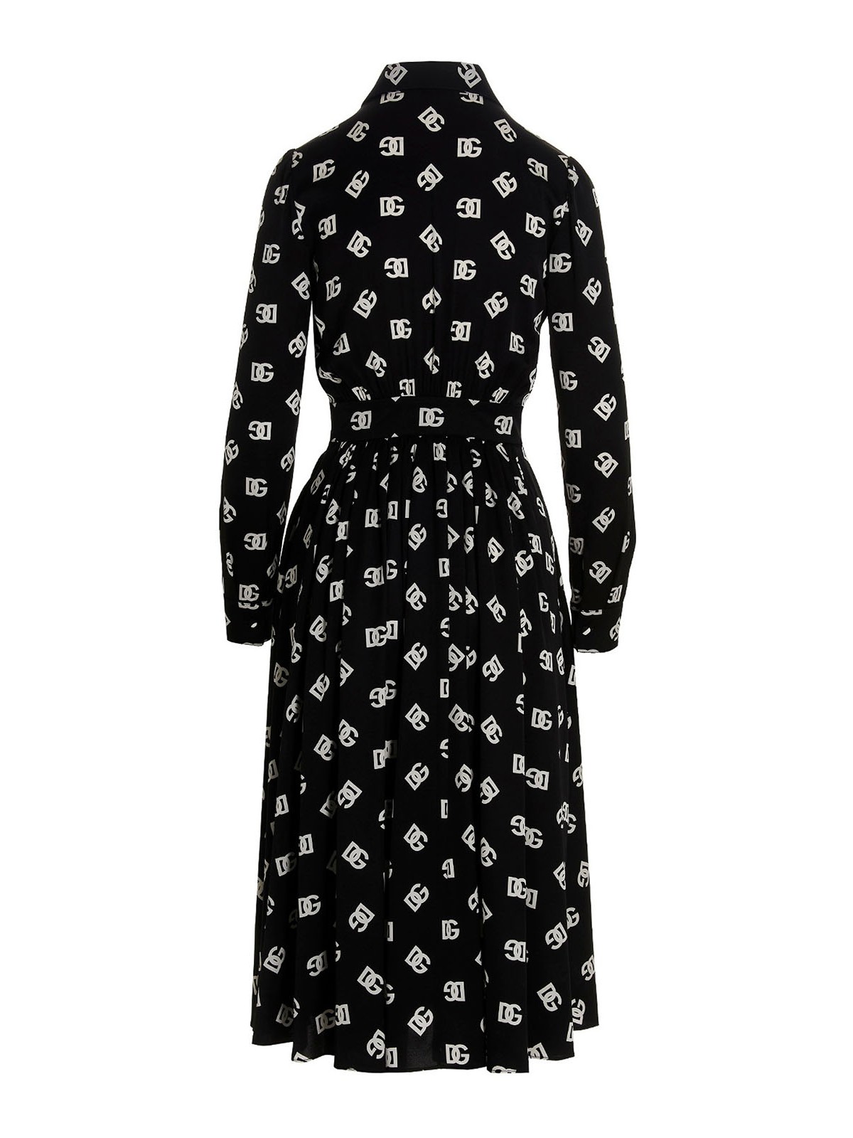 Shop Dolce & Gabbana Logo Print Dress In Black