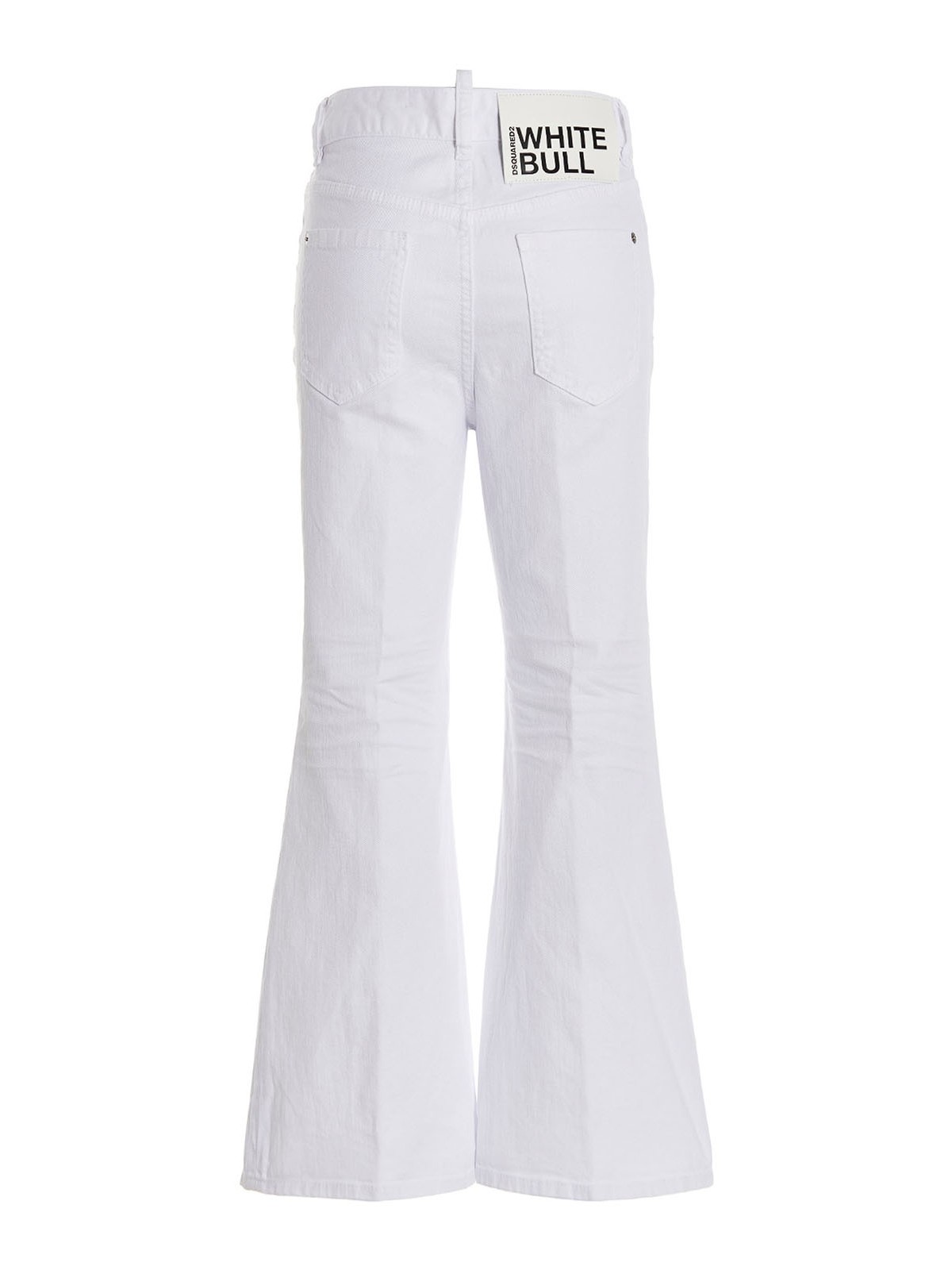 Shop Dsquared2 Jeans Super Flared Cropped In White