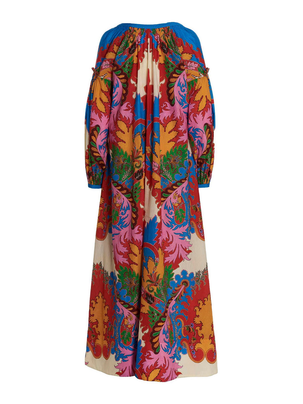 Etro Ruffled Printed Cotton And Silk-blend Jacquard Maxi Dress In Multi
