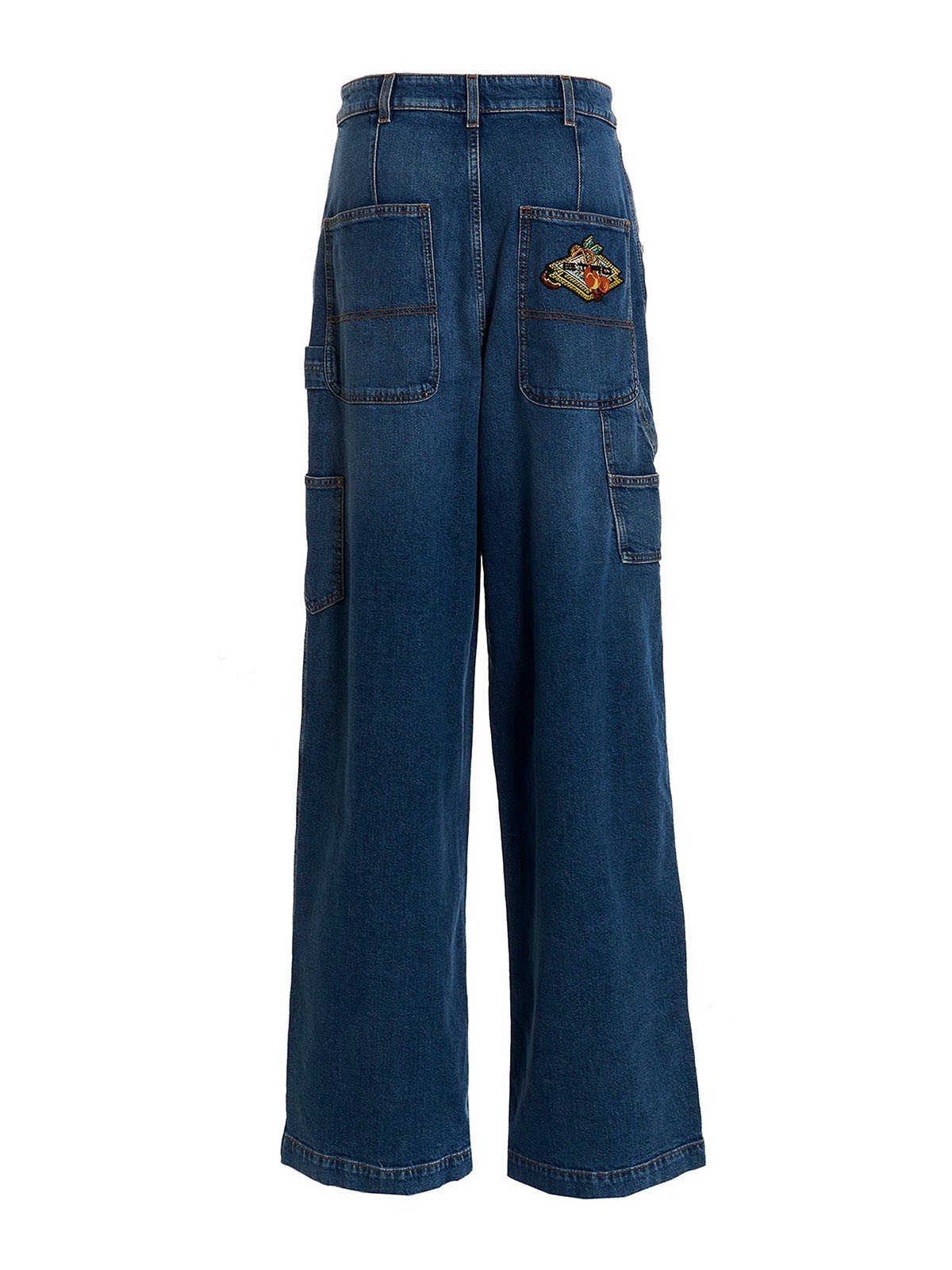 Shop Etro Wide Leg Jeans In Azul