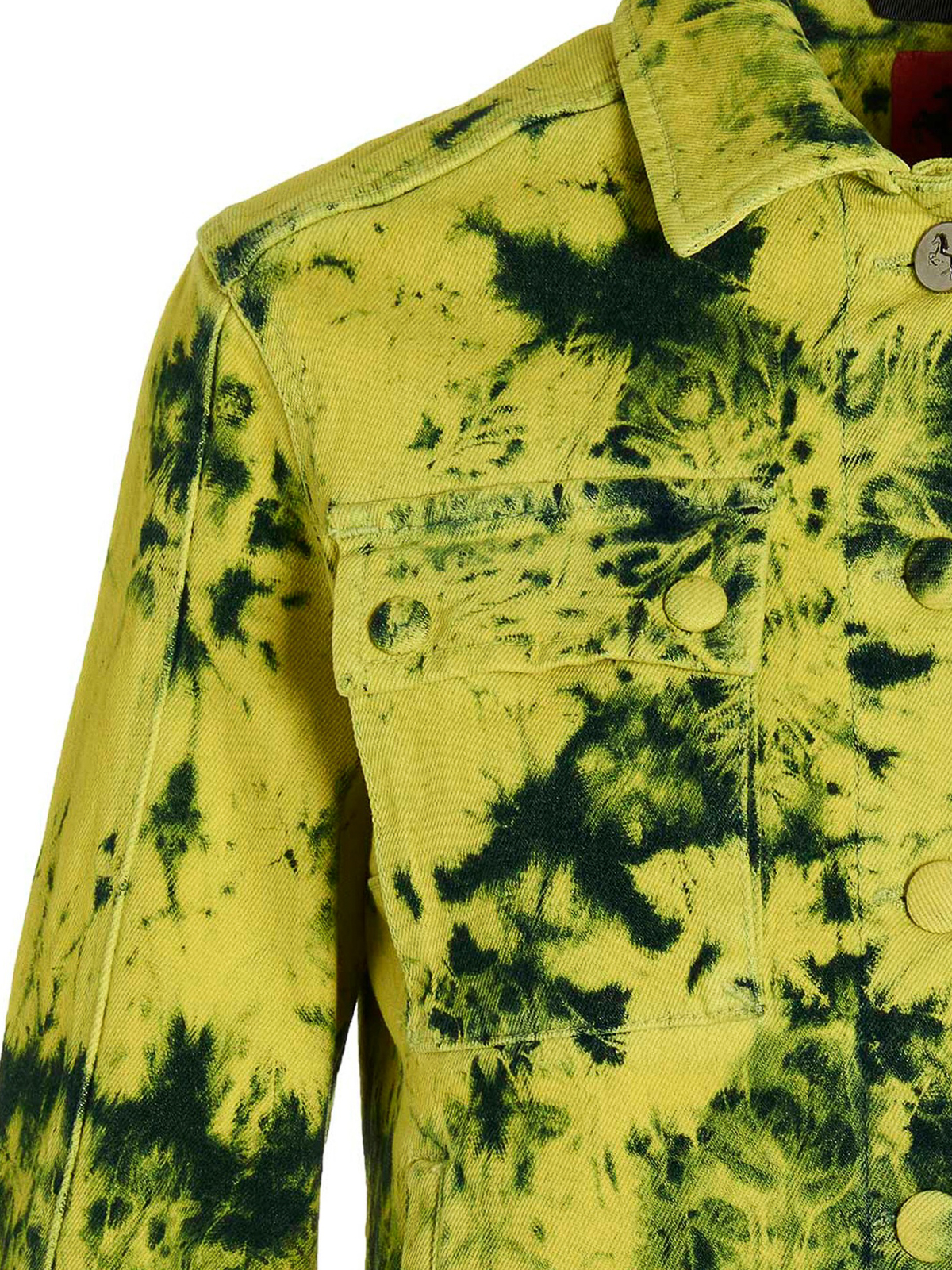 Shop Ferrari Tie-dye Denim Jacket In Yellow