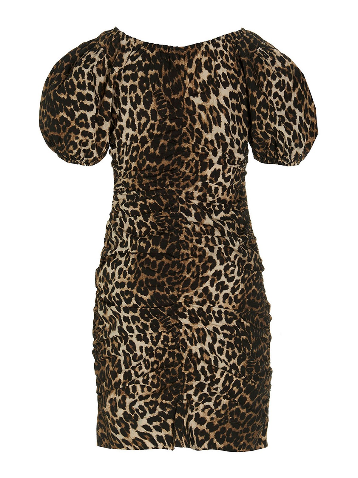 Shop Ganni Vestido Corto - Estampado Animalier In Animal Print
