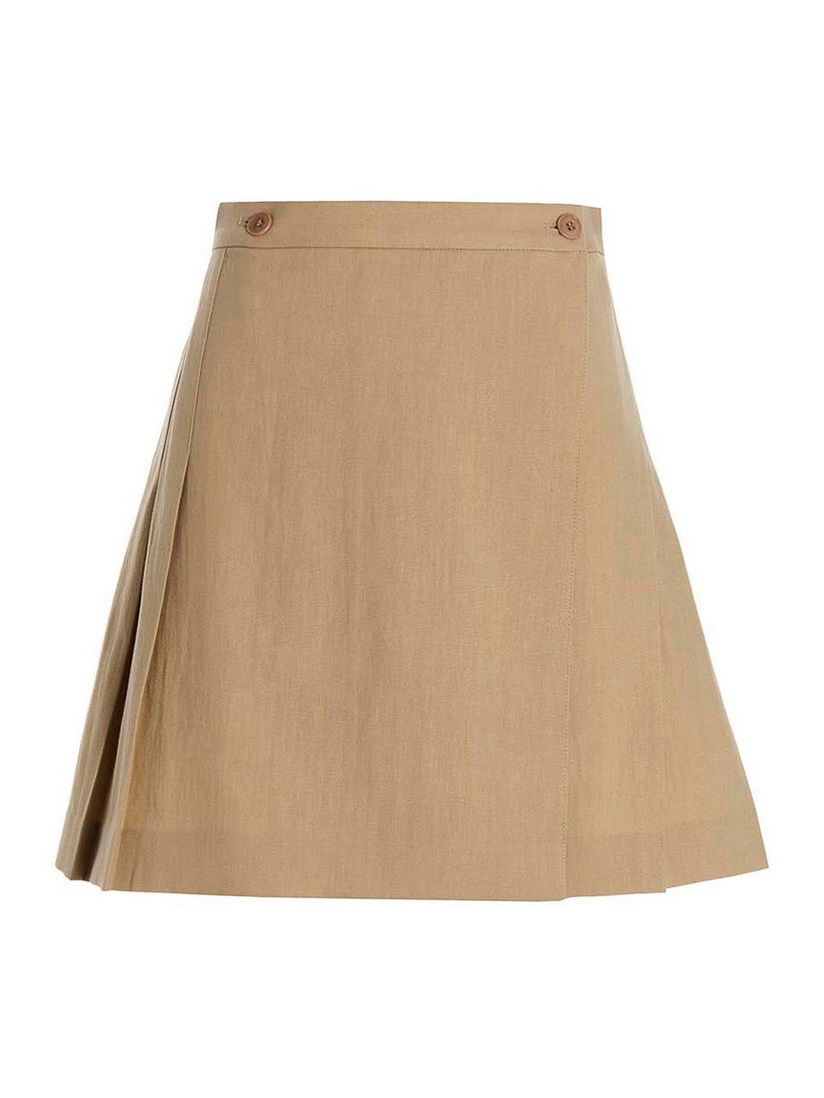 Kenzo Pleated Wallet Skirt In Beige