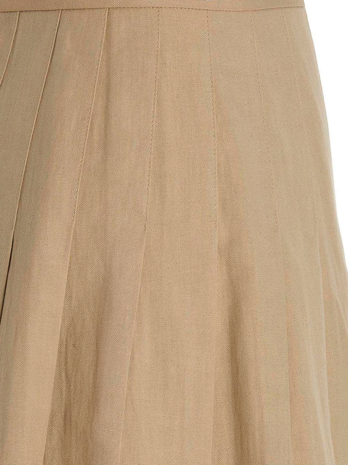 Shop Kenzo Pleated Wallet Skirt In Beige