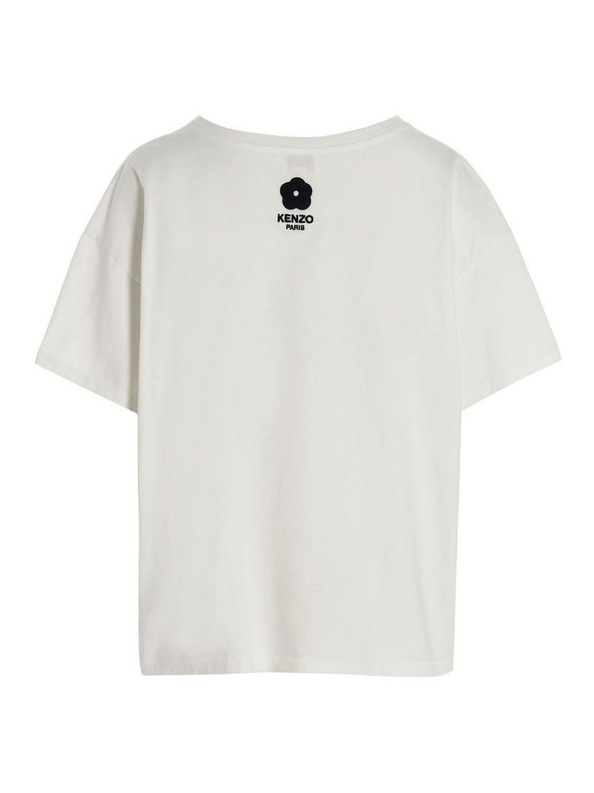 Shop Kenzo Logo Embroidery T-shirt In White