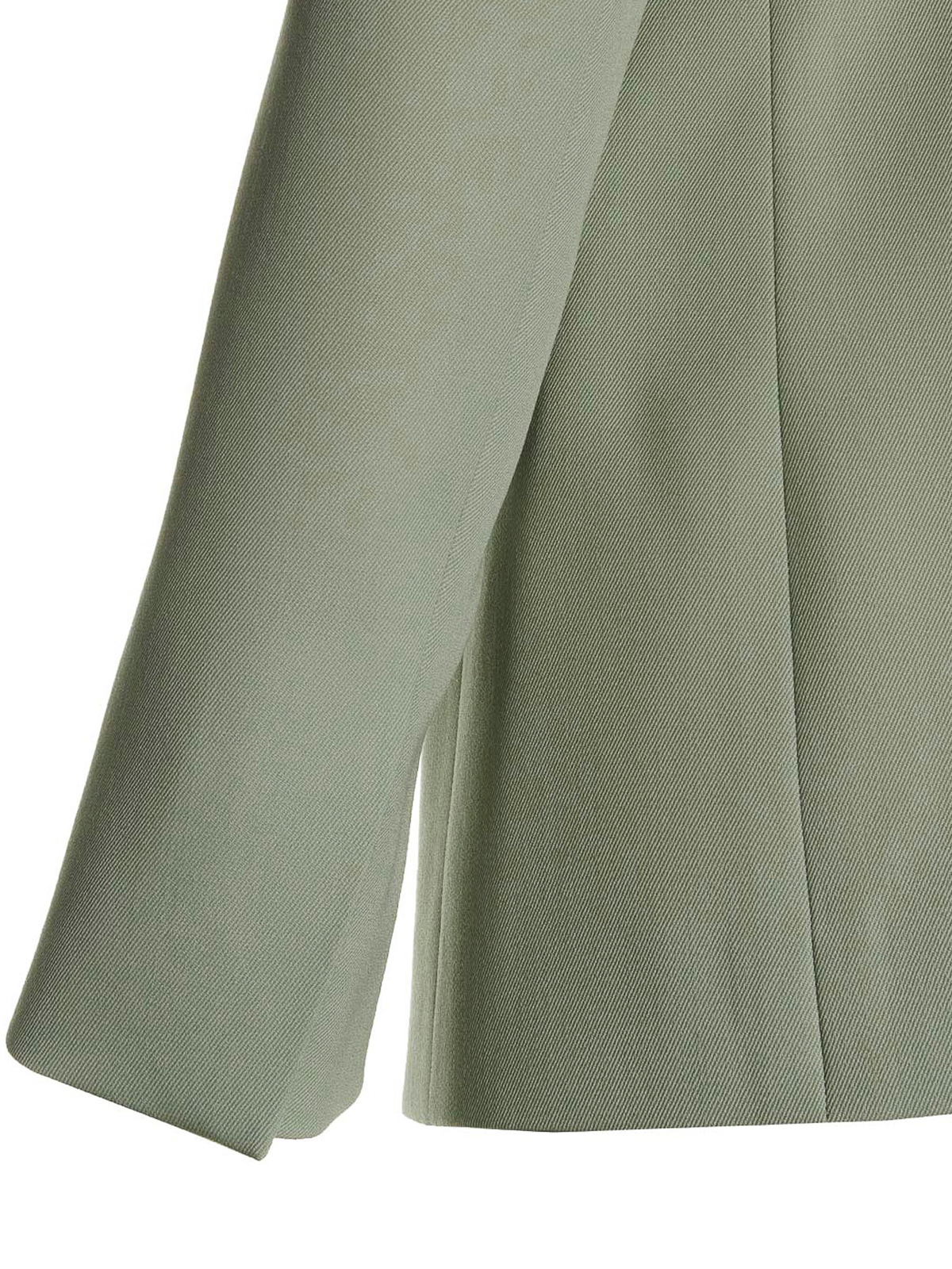 Shop Lanvin Wool Single Breast Blazer Jacket In Green