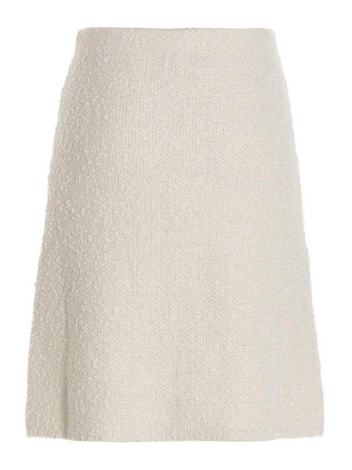 Shop Lanvin Bead Boucl Skirt In White