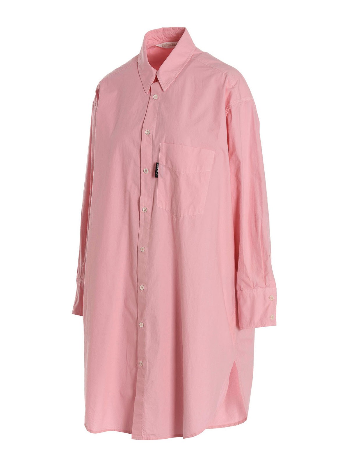 Shop Palm Angels Overlogo Shirt Dress In Pink
