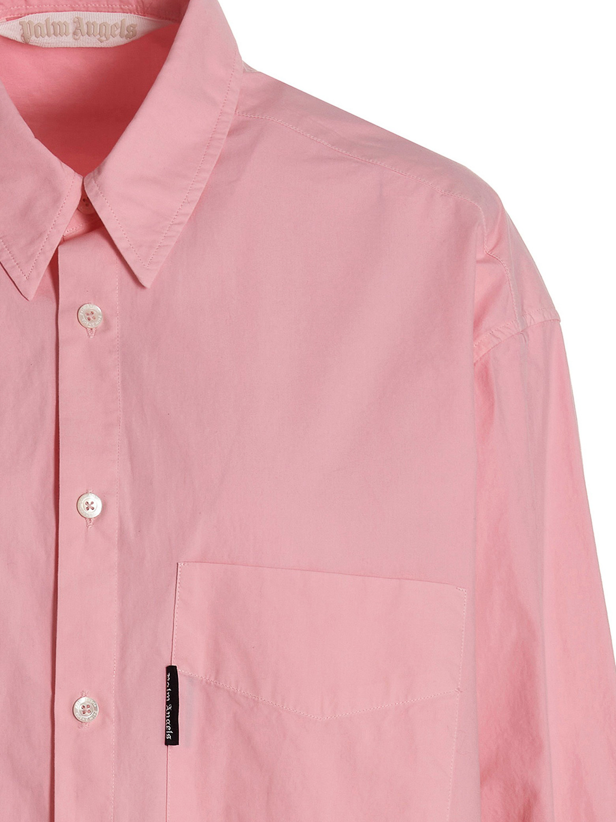 Shop Palm Angels Overlogo Shirt Dress In Pink