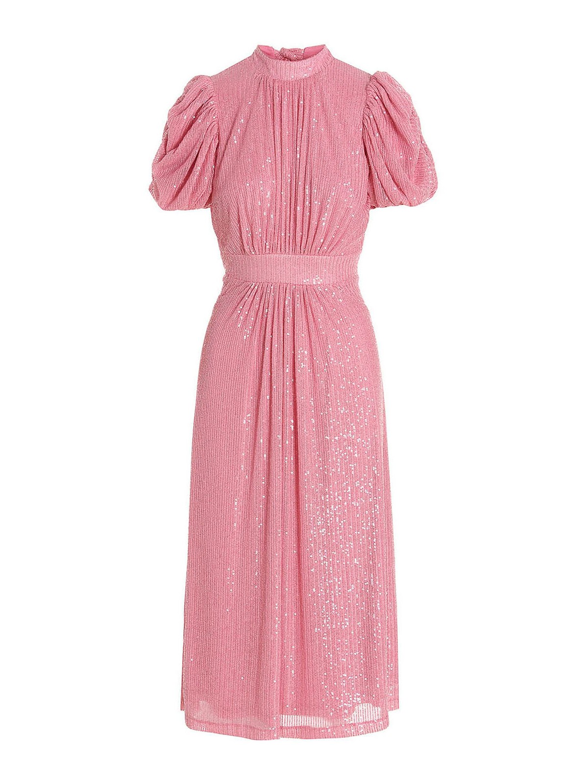 Rotate Birger Christensen Rotate Sequin-embellished Short-sleeved Midi Dress In Pink