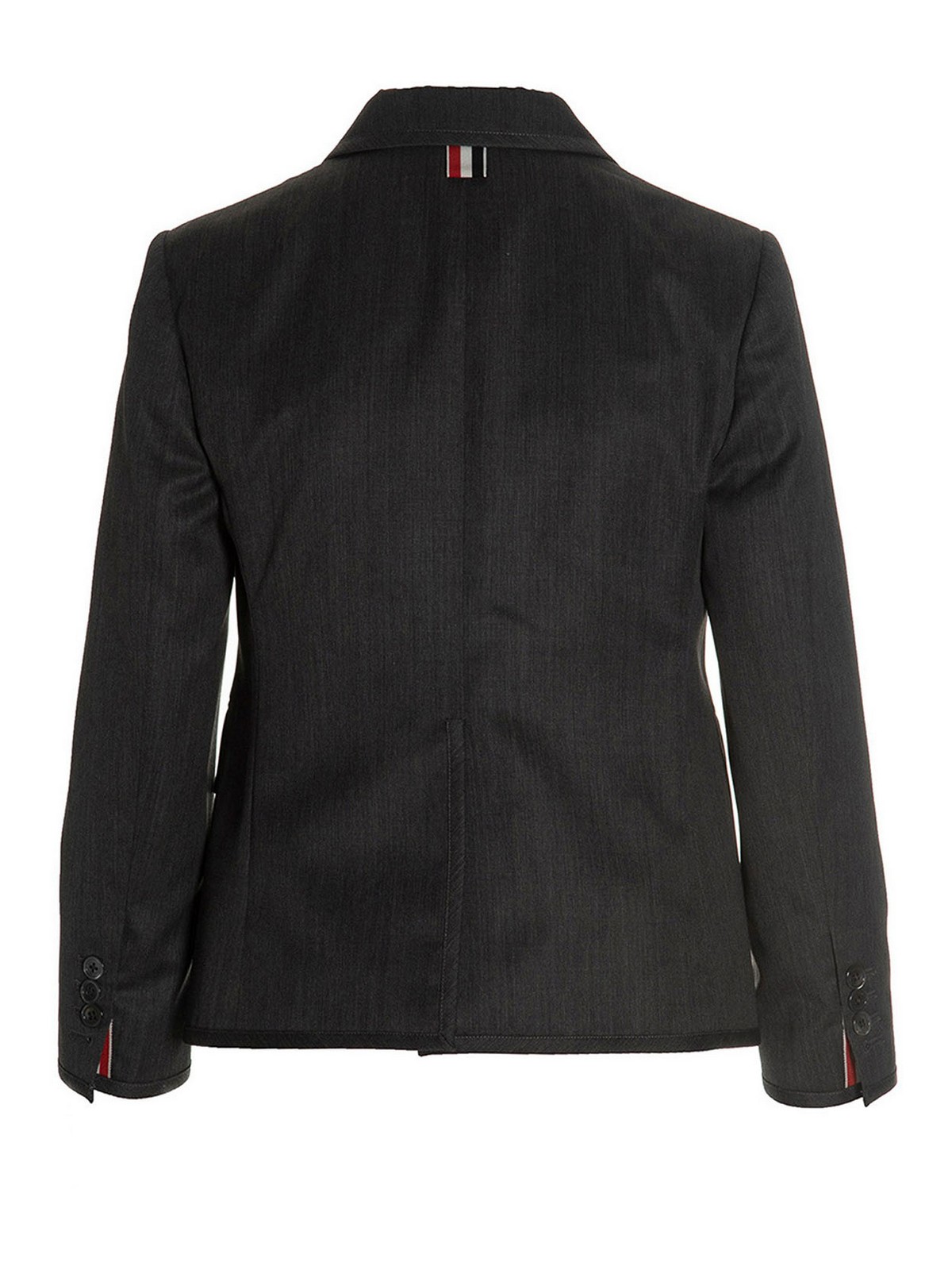 Shop Thom Browne Wool Single Breast Blazer Jacket In Grey