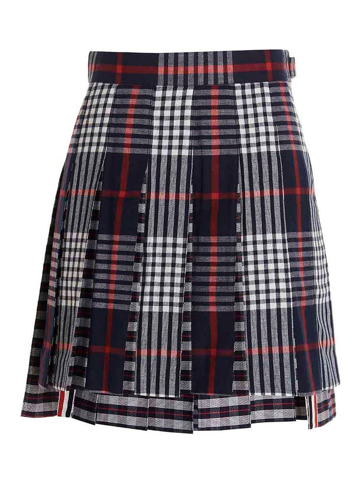 Shop Thom Browne Check Skirt In Azul