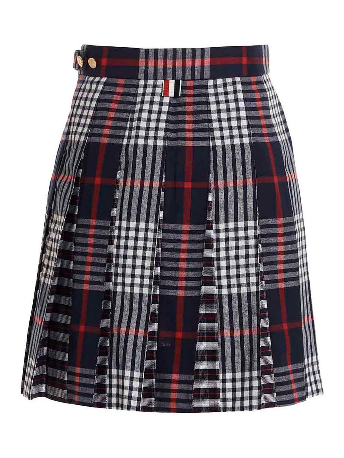 Shop Thom Browne Check Skirt In Azul
