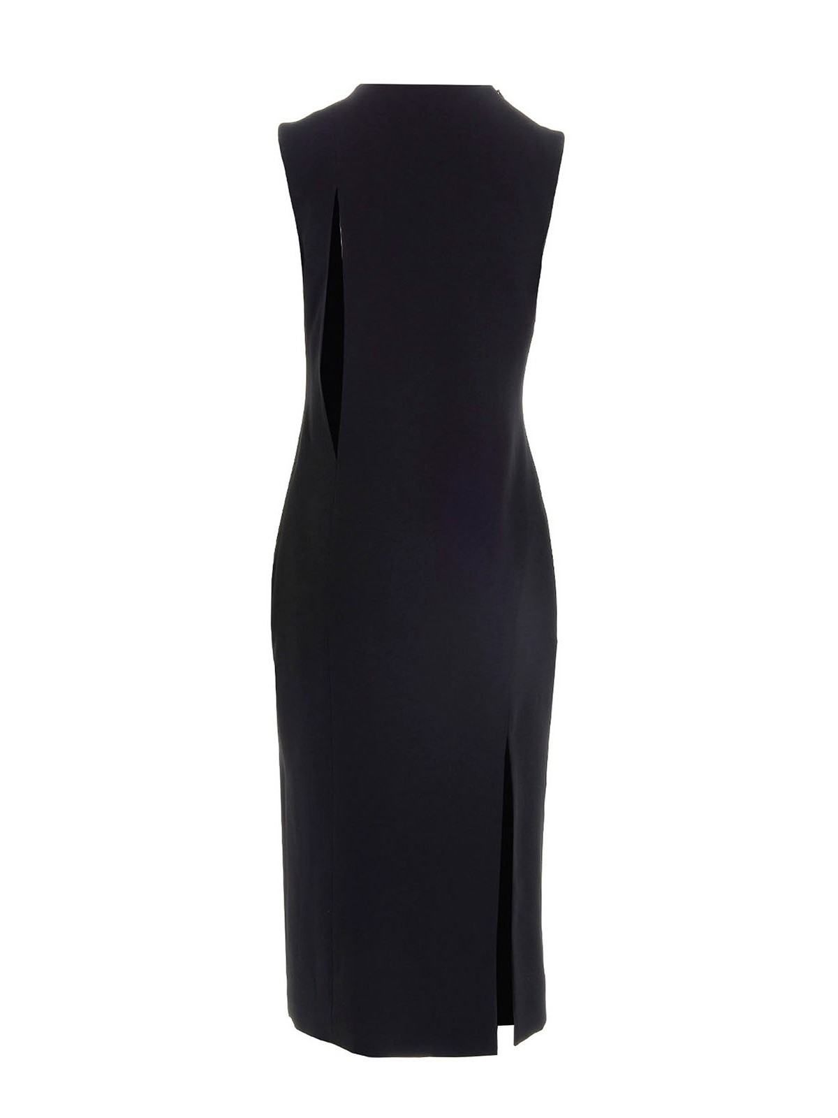 Shop Versace Cut Out Midi Dress In Black