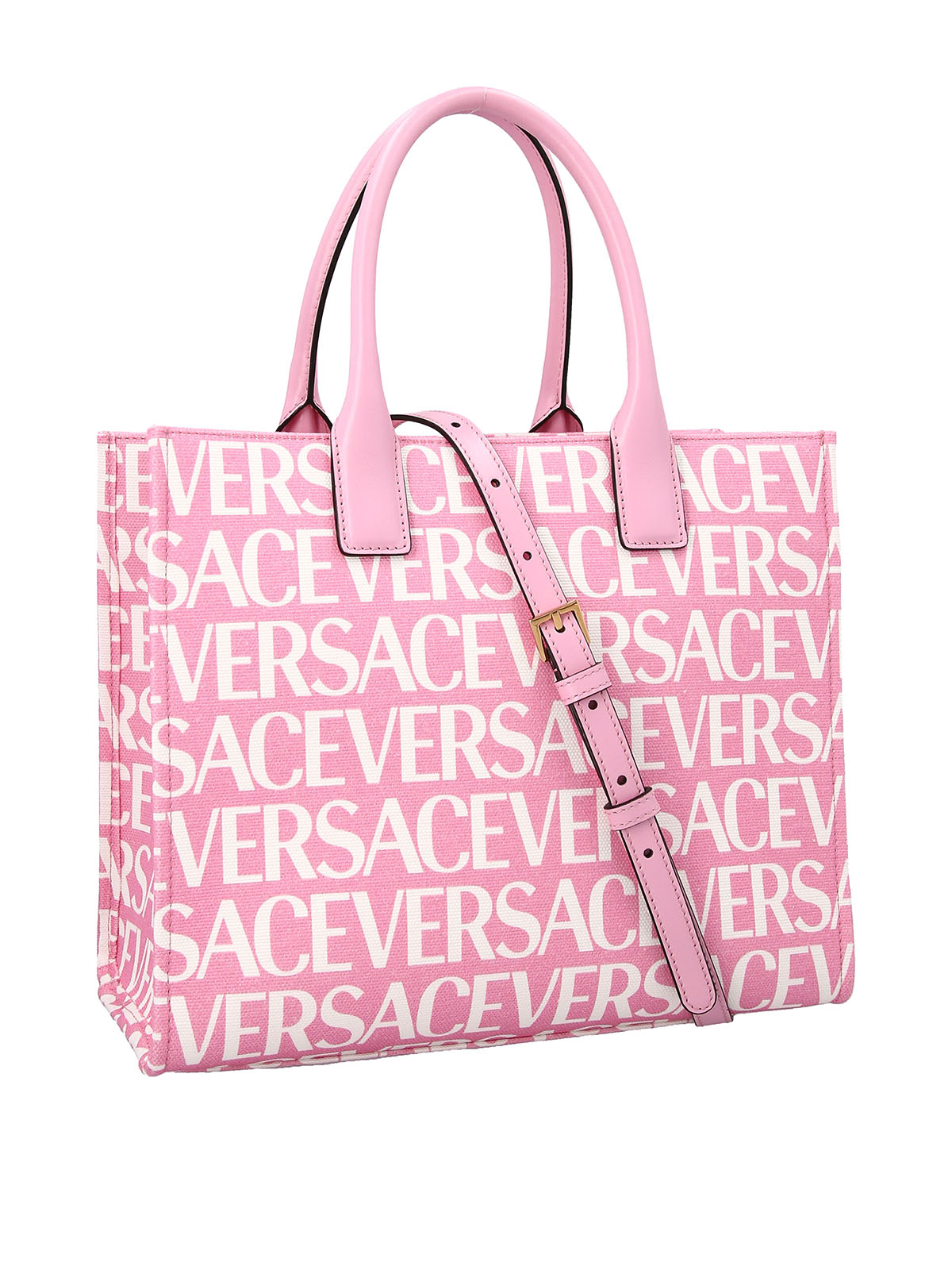 Versace Shopper Bag With Logo in Pink