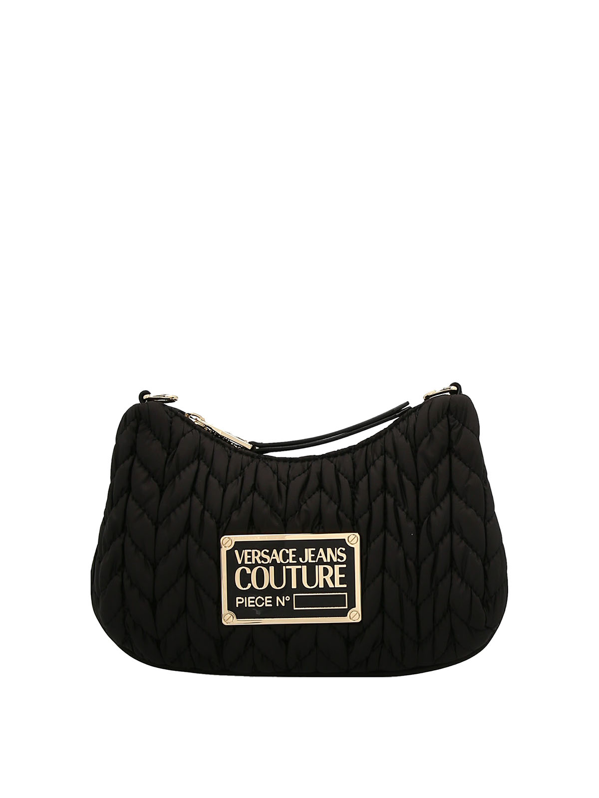 Versace Jeans Couture Matelass Logo Shoulder Bag In Black