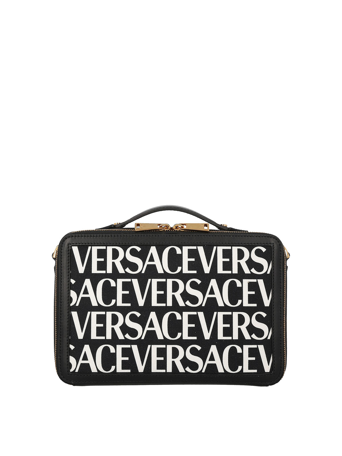Versace Jeans Couture Black White Leather Signature Logo Crossbody Bag for  mens, Black White: : Fashion