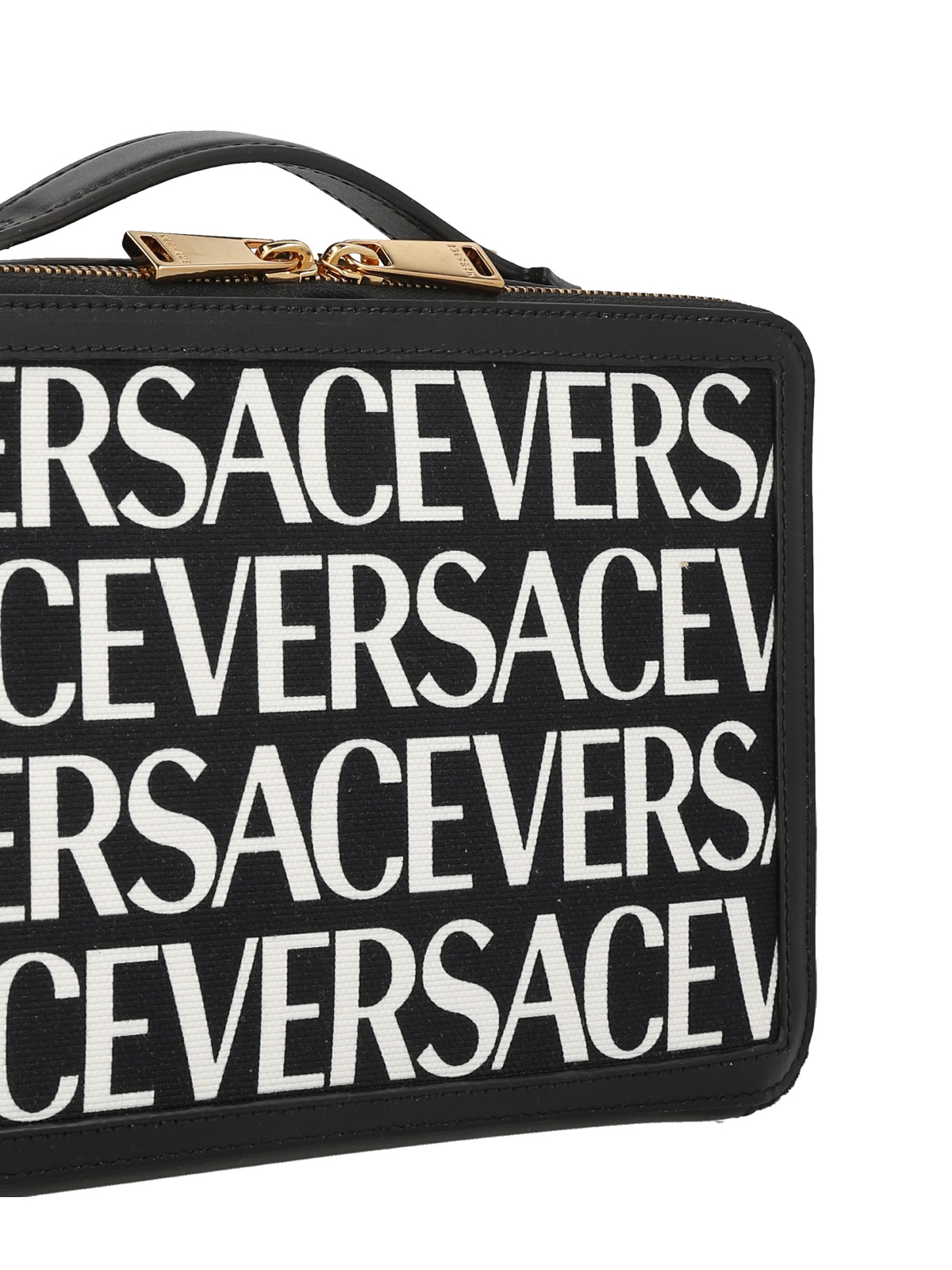 Versace Jeans Couture Black White Leather Signature Logo Crossbody Bag for  mens, Black White: : Fashion