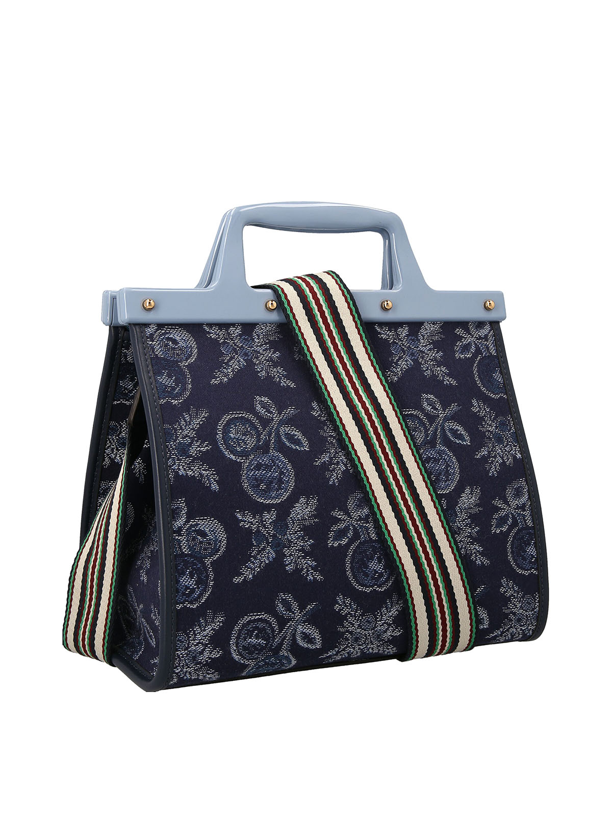 Love Trotter Medium Jacquard Tote Bag in Blue - Etro