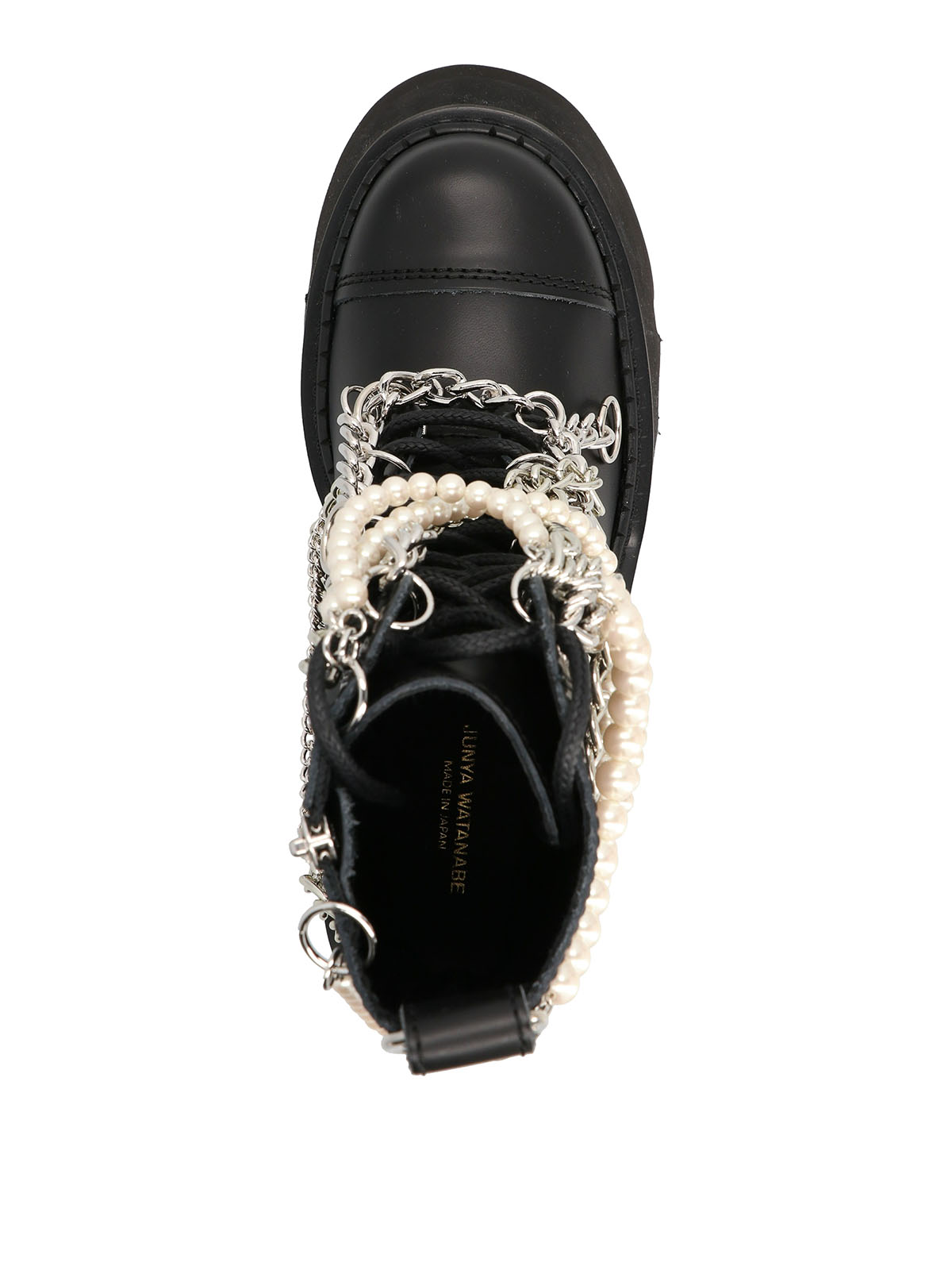 Junya Watanabe Pearl chain platform boots - Black | JKK1070511