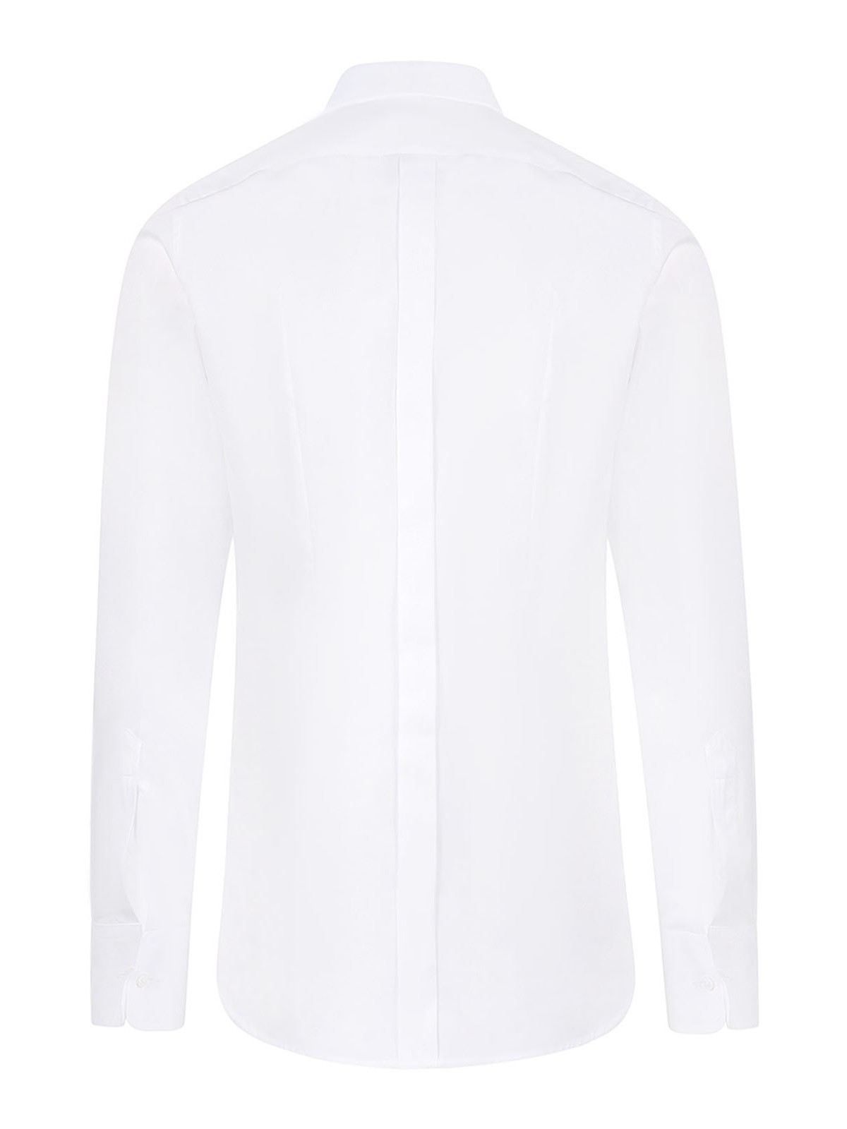 Shop Dolce & Gabbana Cotton Shirt With Frontal Plastron In Blanco