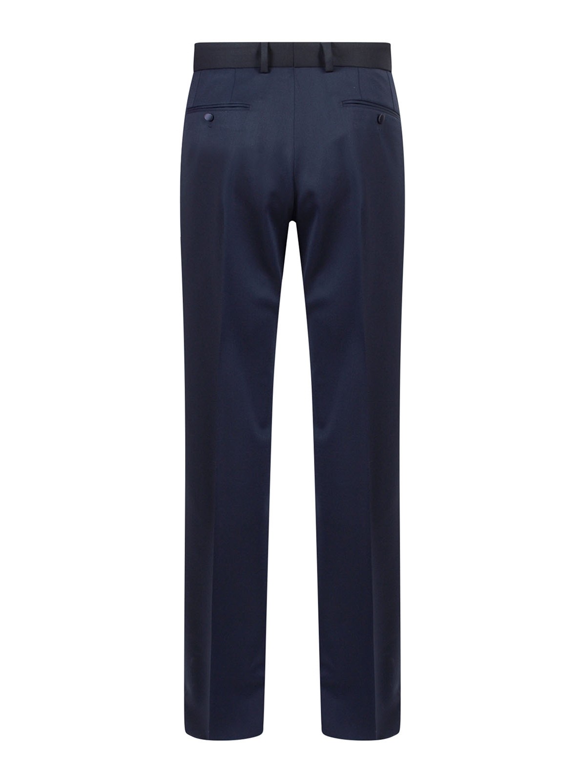 Shop Dolce & Gabbana Stretch Wool Trouser With Side Band In Azul