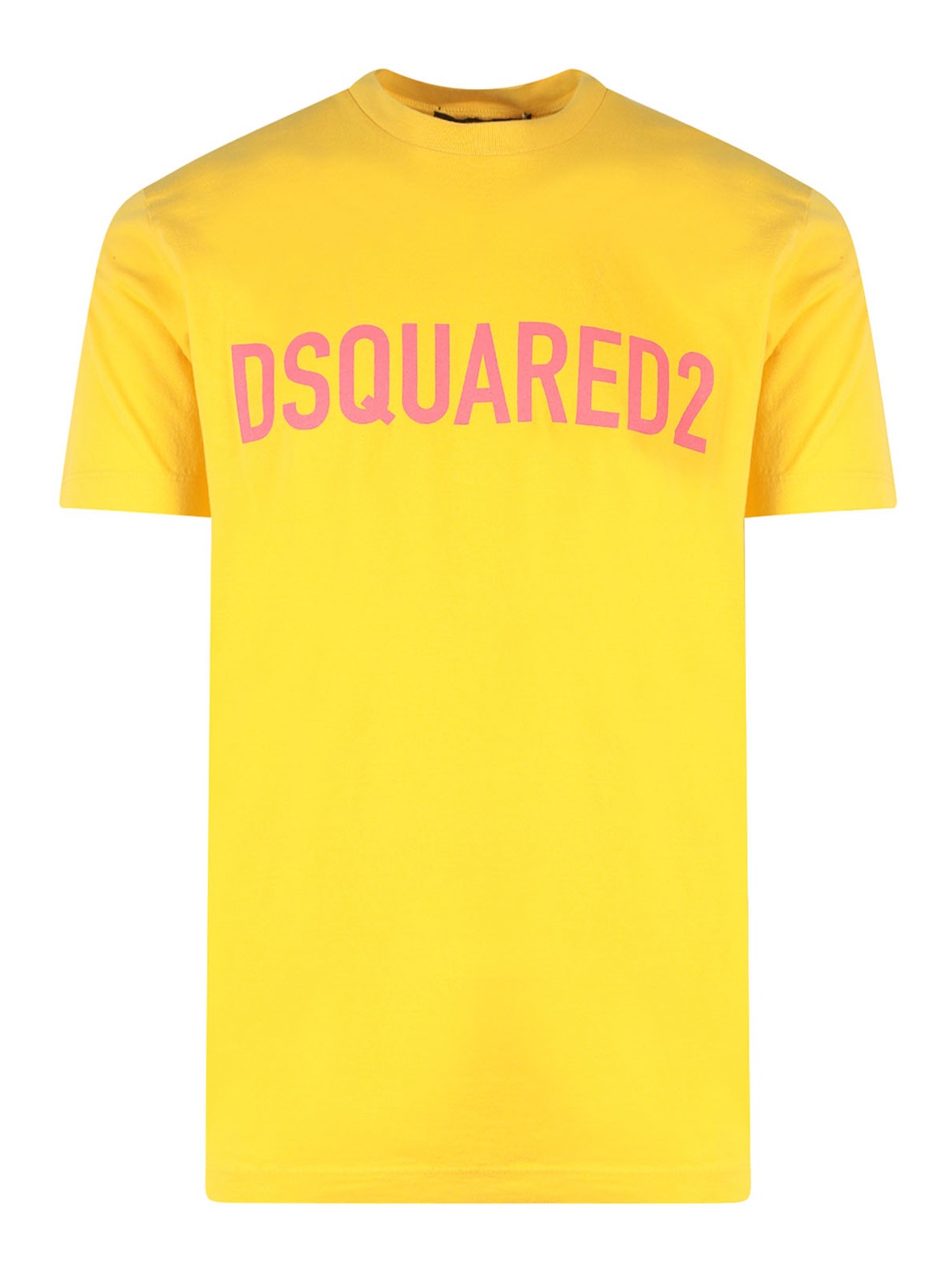Dsquared2 Cotton T-shirt With Frontal Logo In Yellow