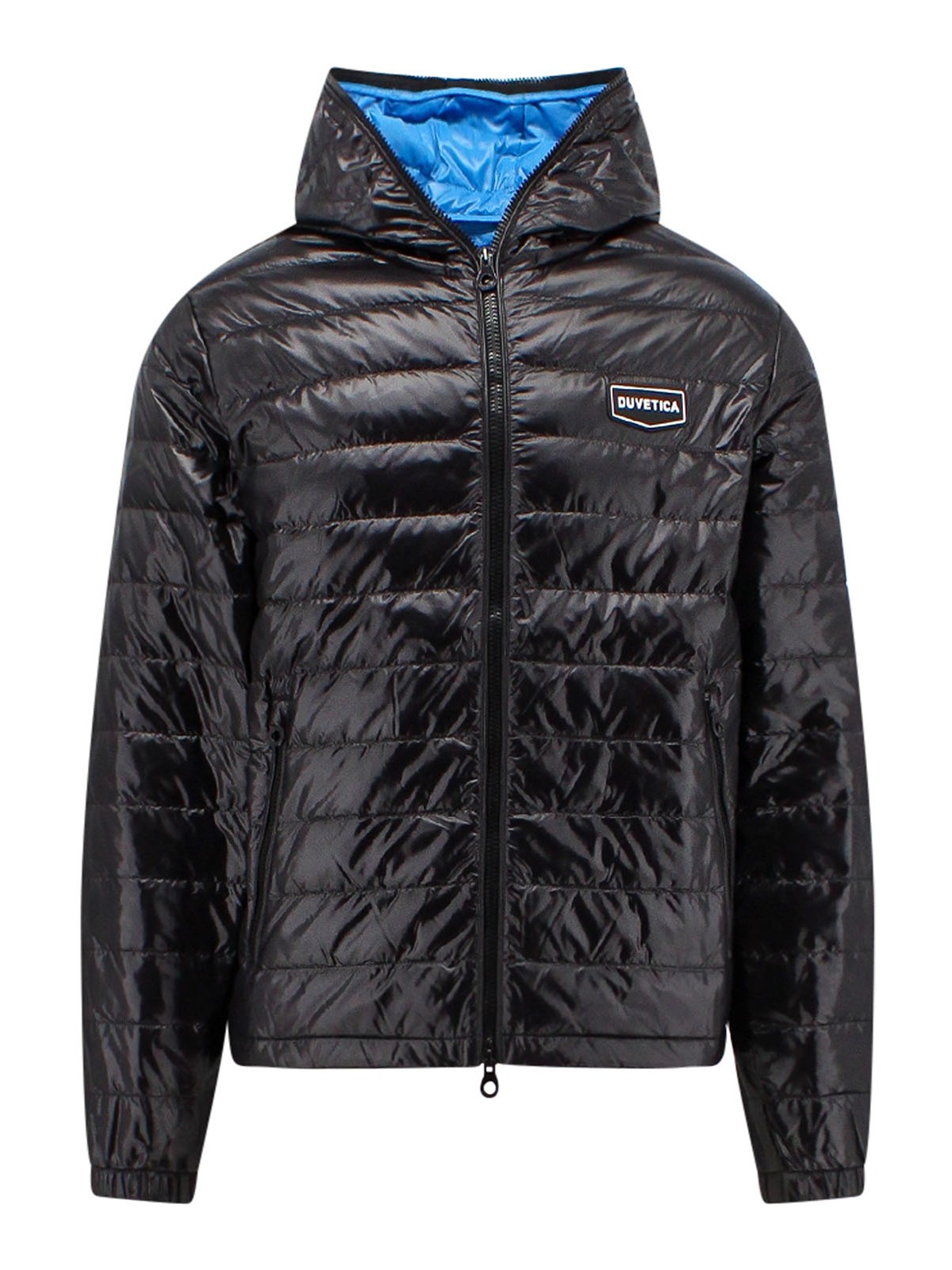 DUVETICA QUILTED NYLON JACKET WITH FRONT LOGO PATCH