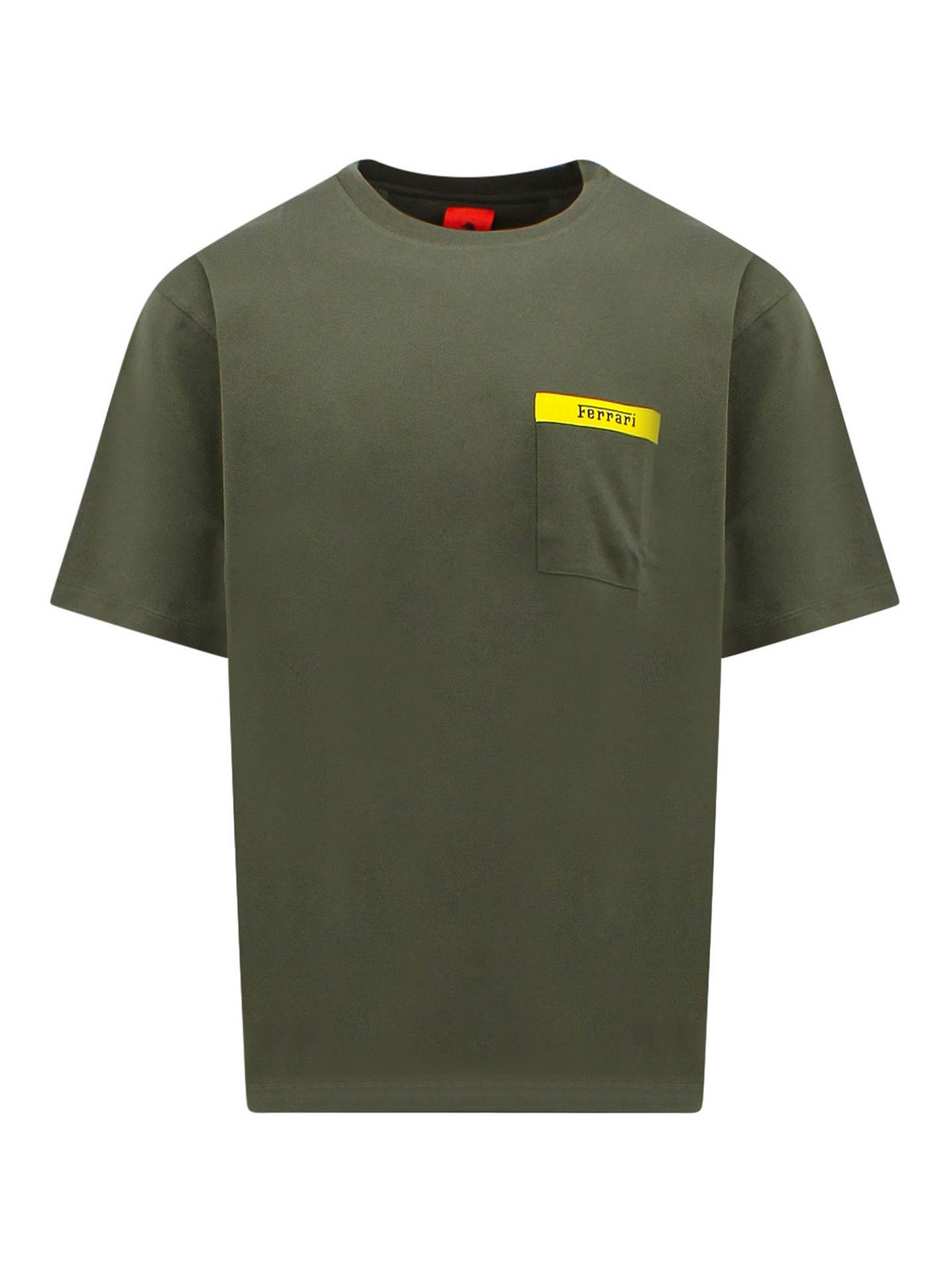Ferrari Cotton T-shirt With Frontal Logo In Green