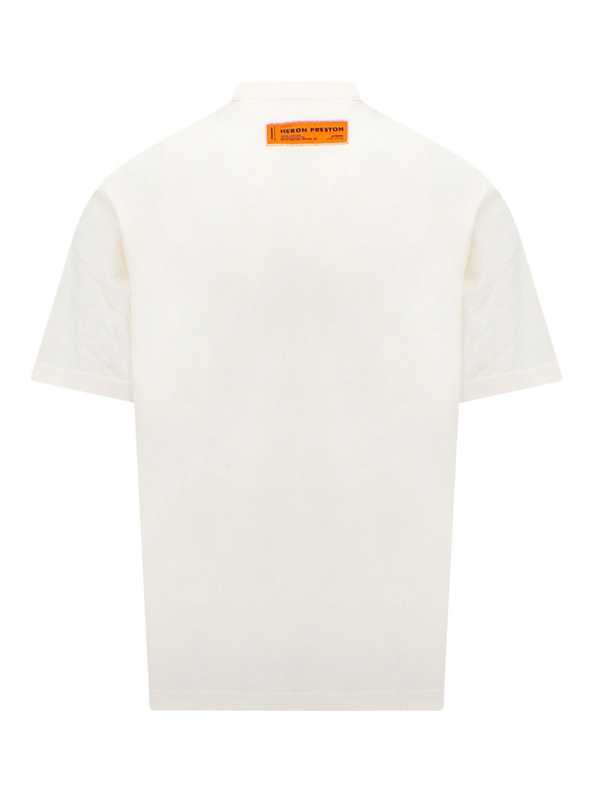 Shop Heron Preston Organic Cotton T-shirt With Frontal Print In Blanco