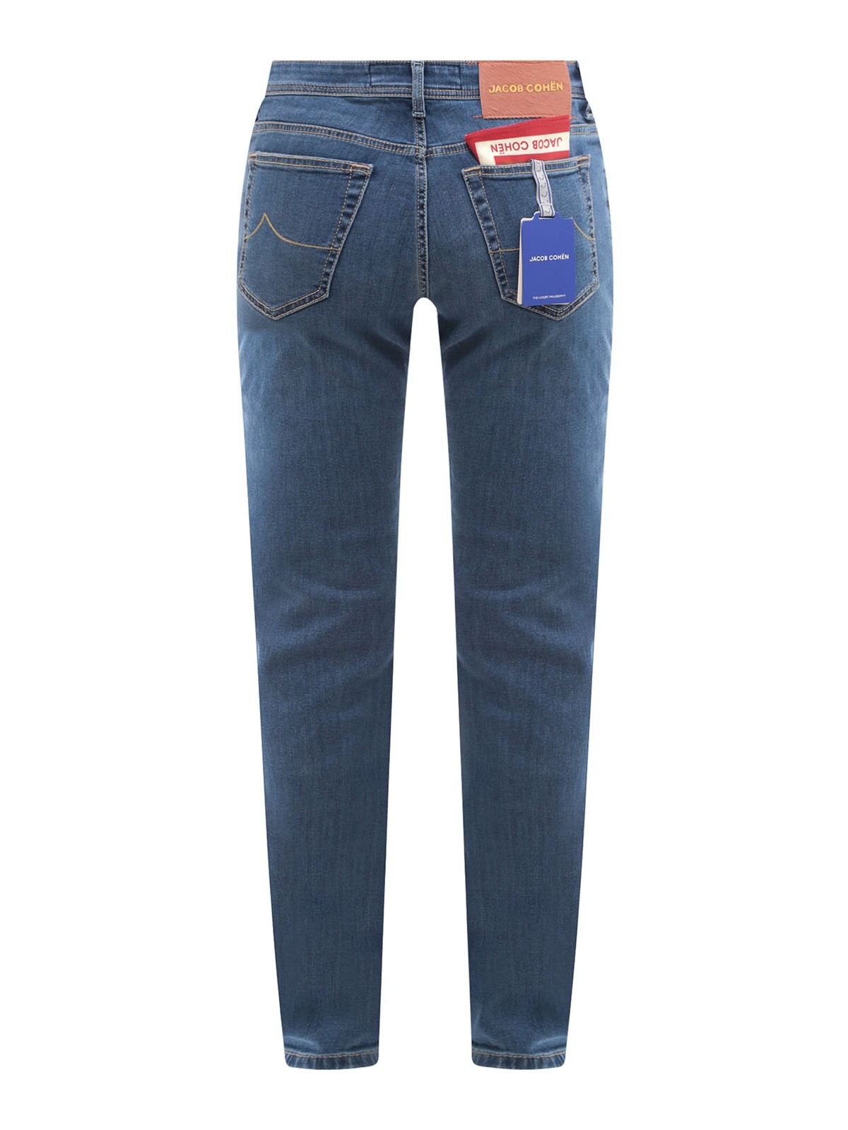 Shop Jacob Cohen Slim Fit Jeans With Back Logo Patch In Azul