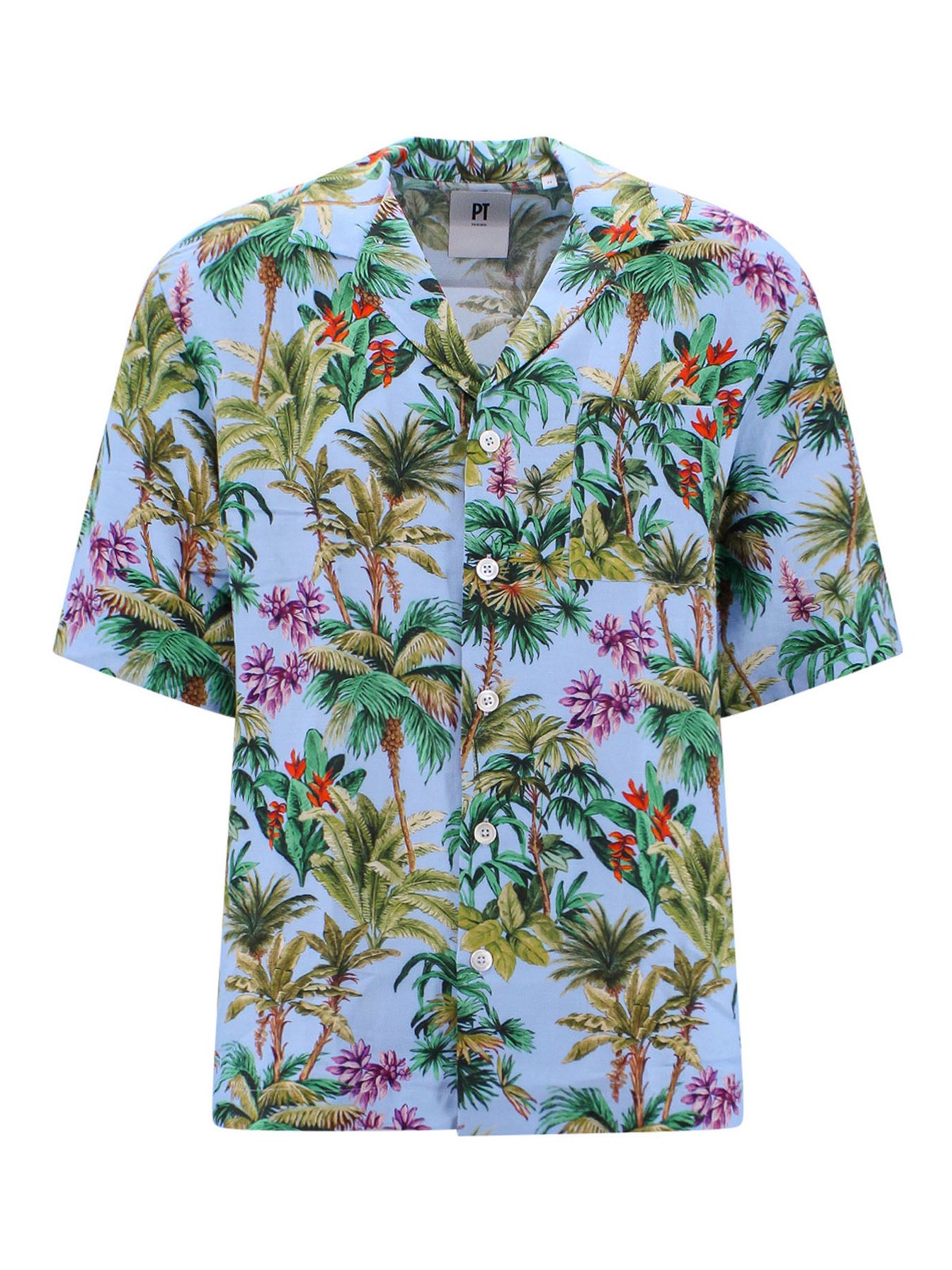 Pt Torino Hawaii Printed Shirt In Multicolour
