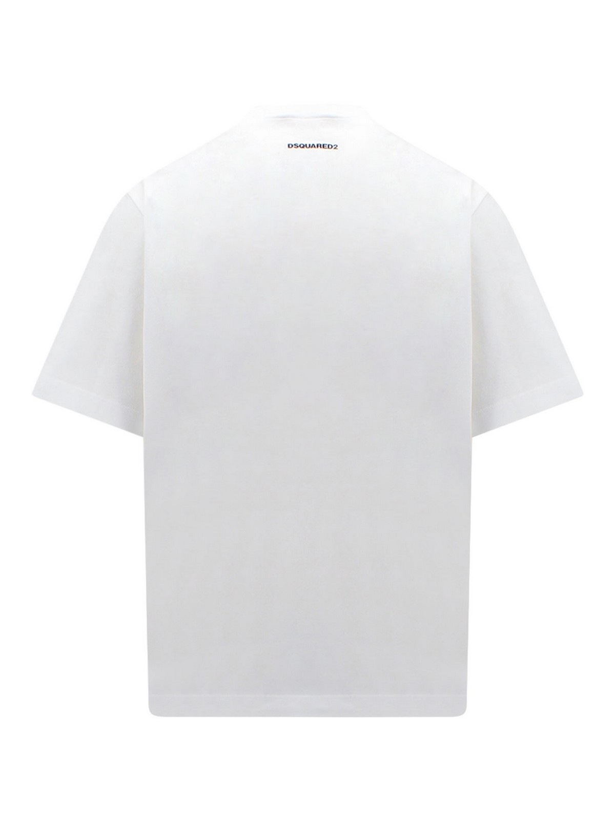 Shop Dsquared2 Cotton T-shirt With Micro-beads Detail In White