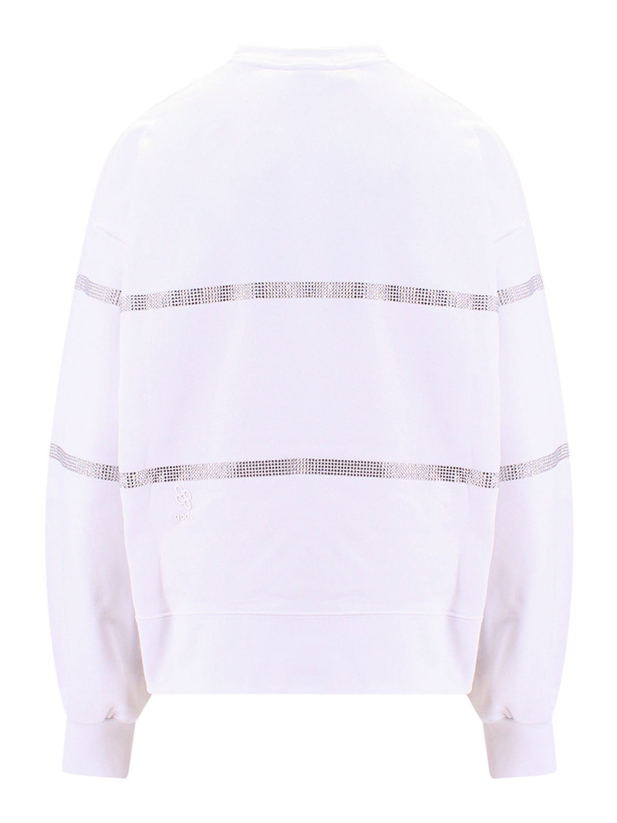 Shop Gcds Cotton Sweatshirt With Frontal Logo Patch In White