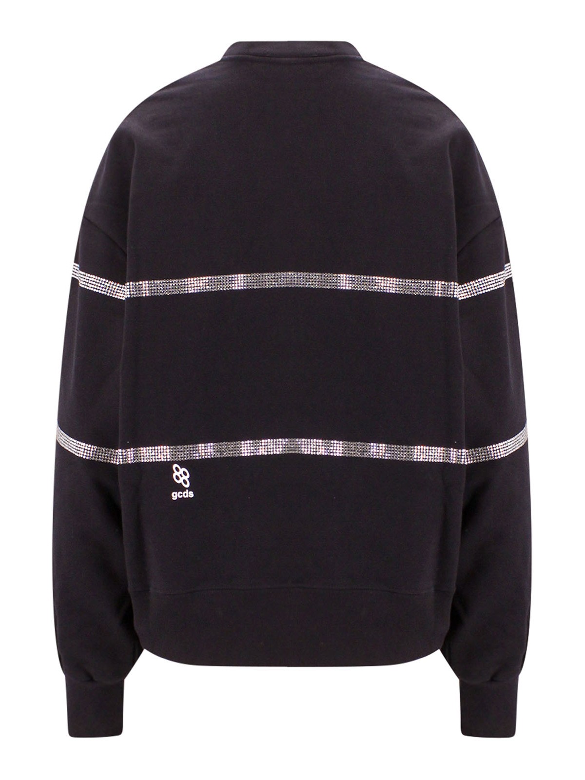 Shop Gcds Cotton Sweatshirt With Frontal Logo Patch In Black