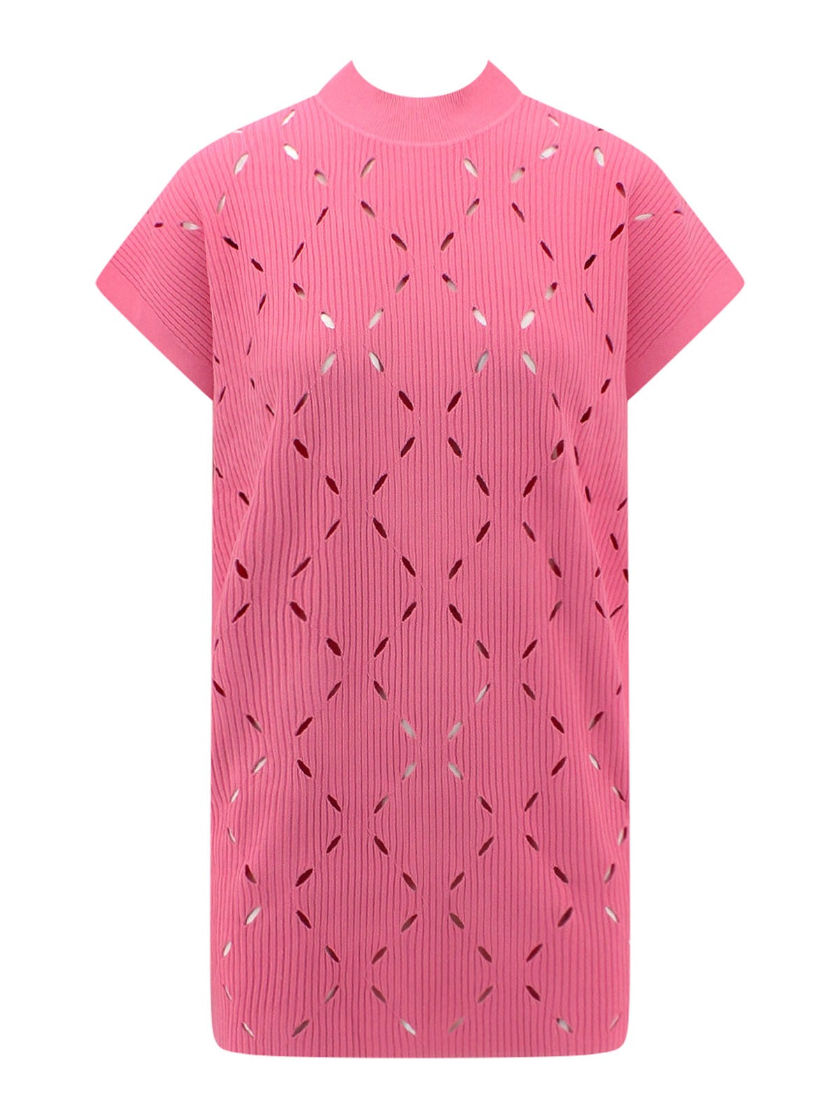 K Krizia Viscose Top With Logo Patch In Pink