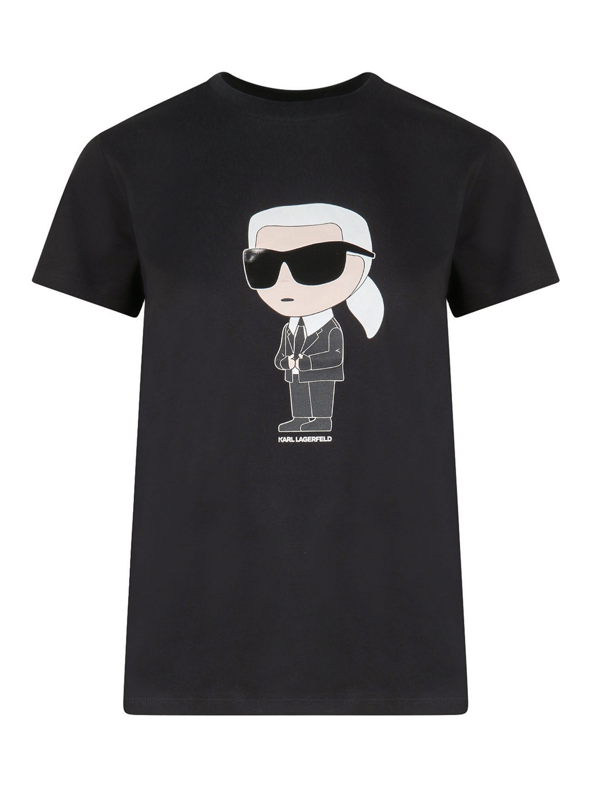 Karl Lagerfeld Organic Cotton T-shirt With Front Karl Print In Black