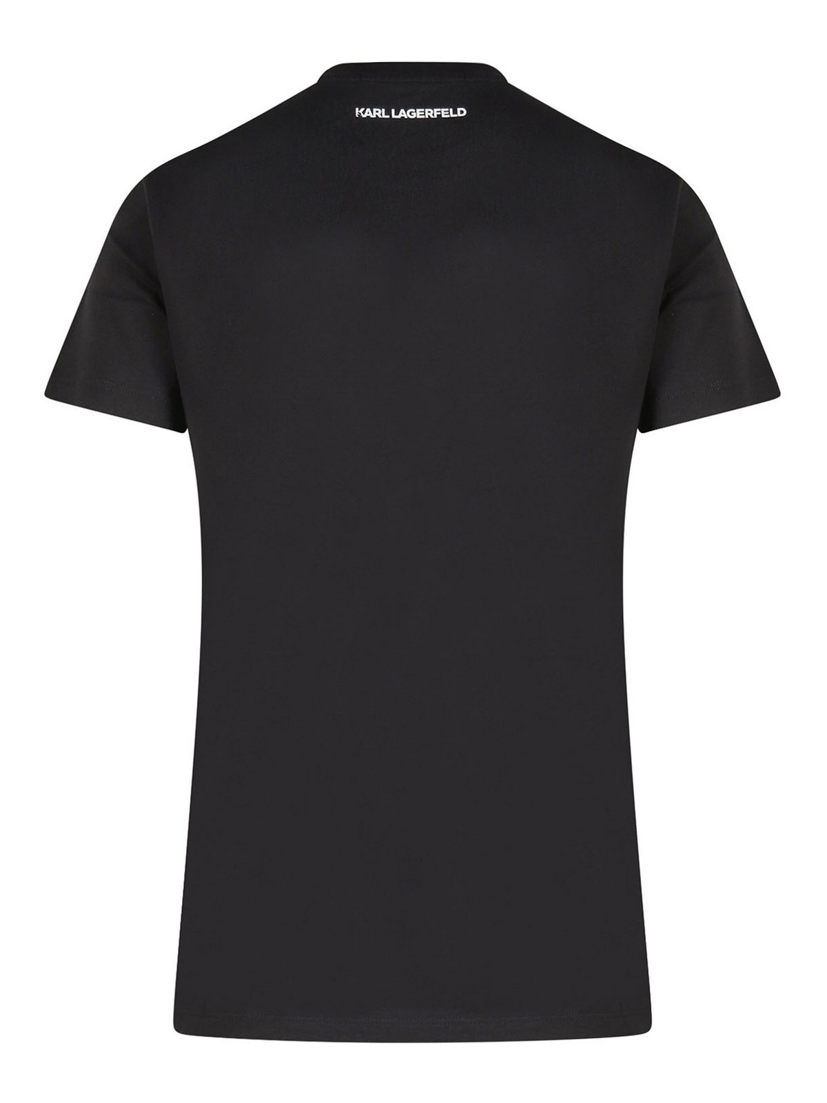 Shop Karl Lagerfeld Organic Cotton T-shirt With Front Karl Print In Black
