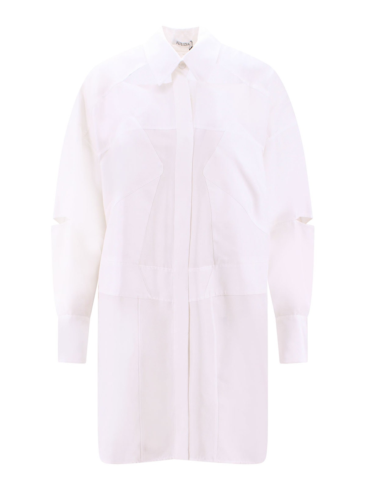 Shop Krizia Silk Chemisier Dress In White