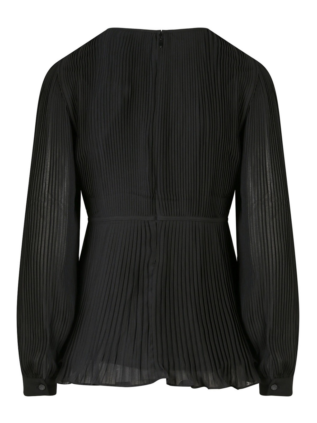 Shop Michael Kors Pleated Jersey Top In Black