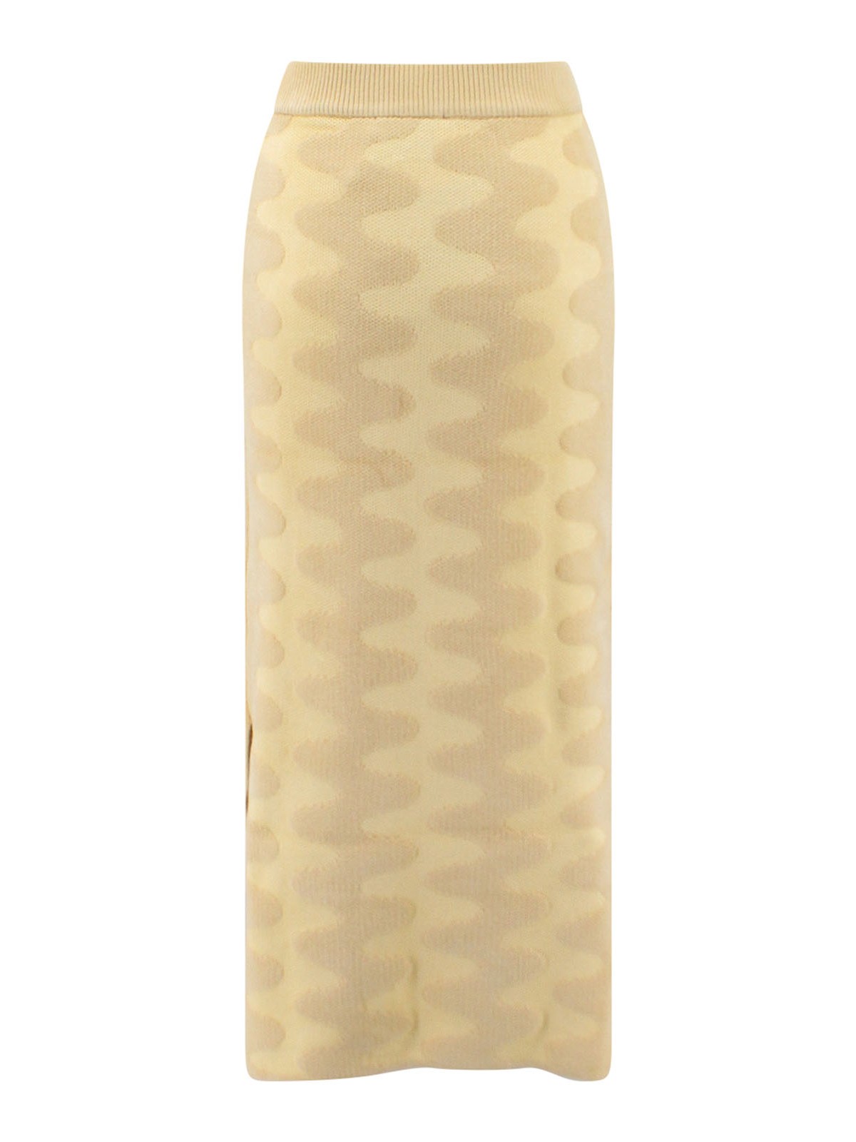 Shop Nanushka Cotton Blend Skirt With Jacquard Motif In Cream