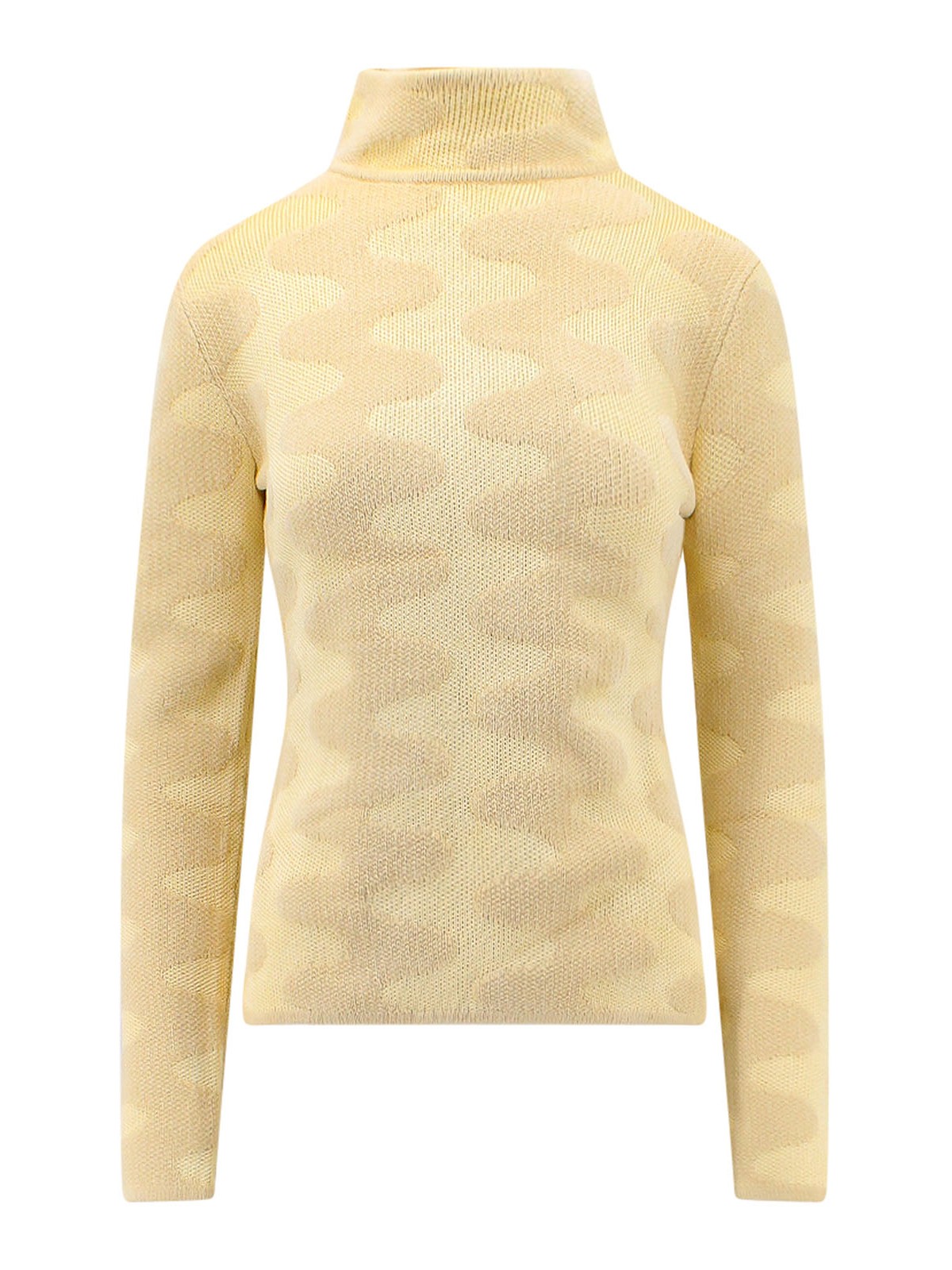Nanushka Cotton Blend Sweater With Jacquard Motif In Cream