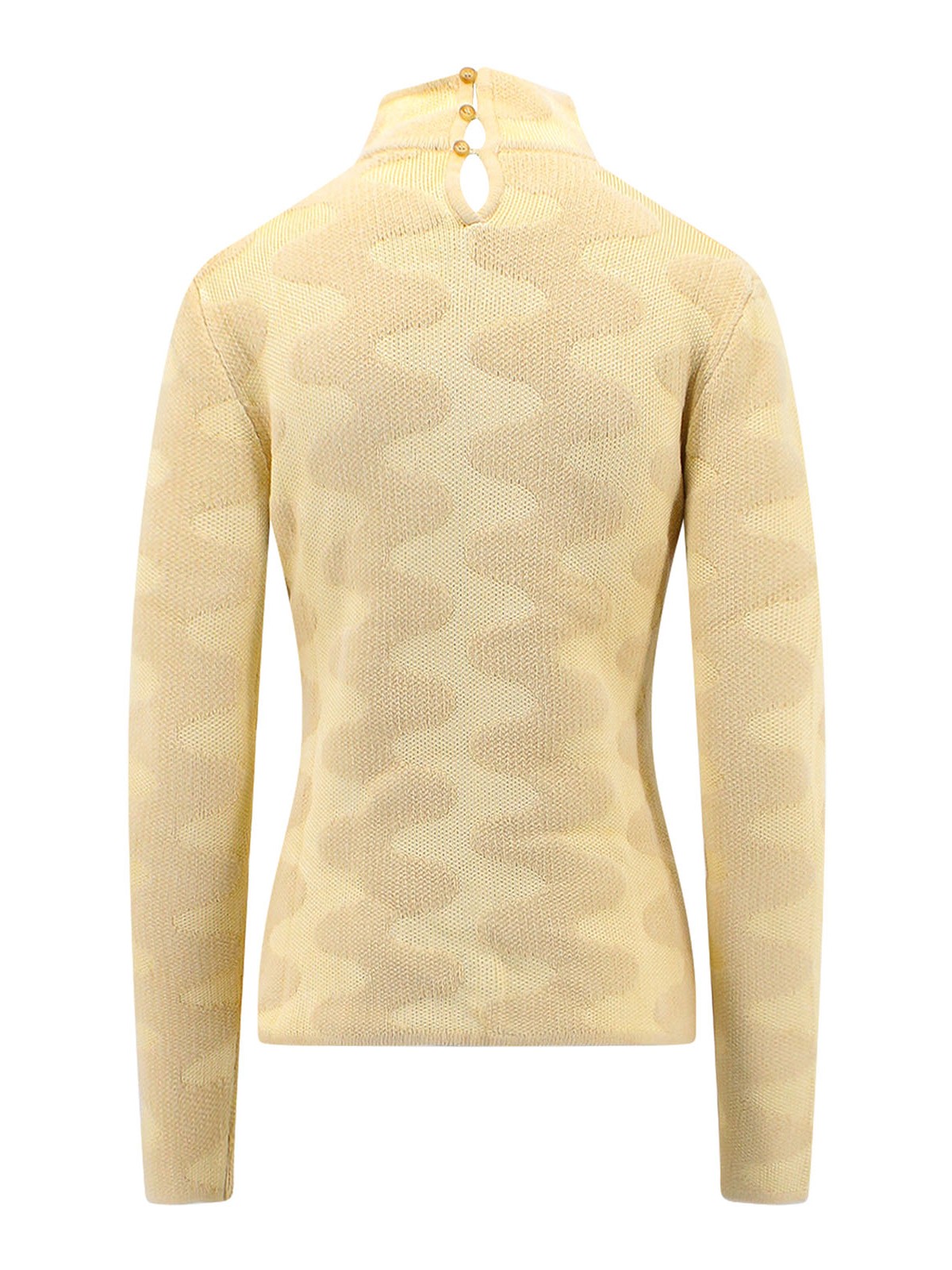 Shop Nanushka Cotton Blend Sweater With Jacquard Motif In Cream