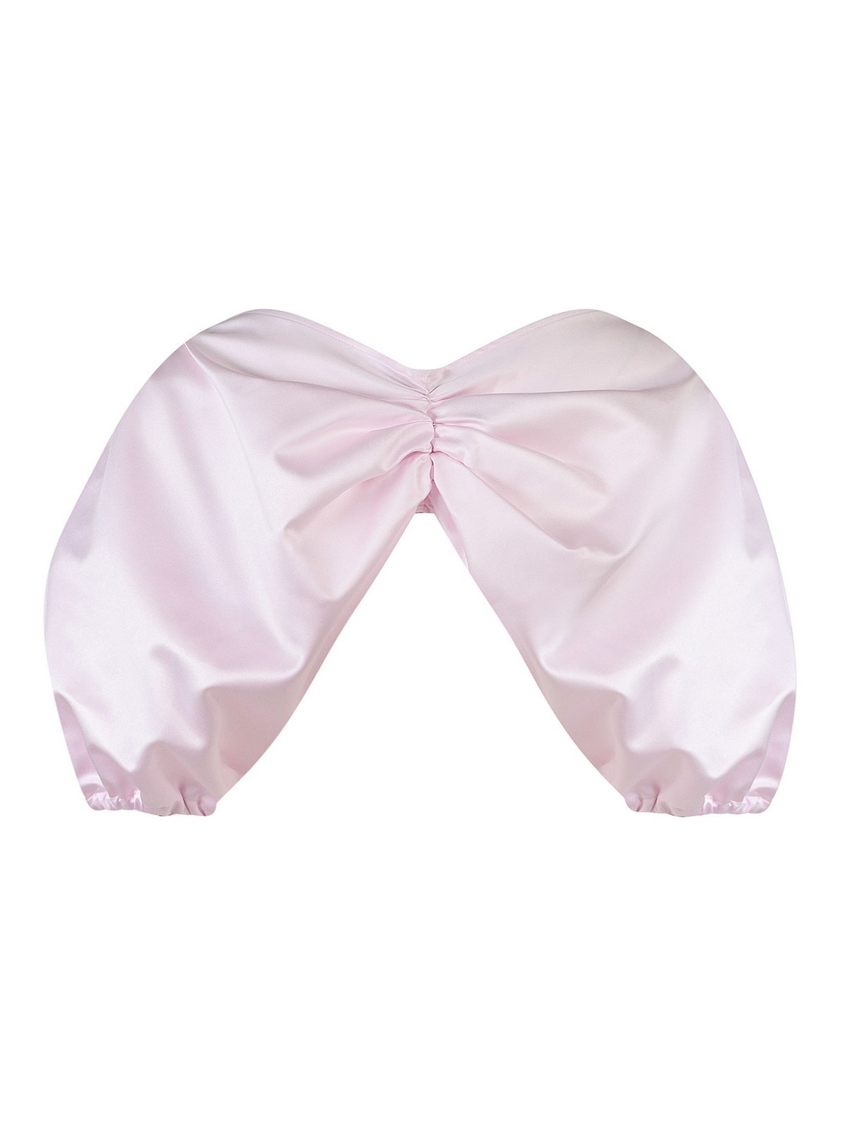 Shop Vivetta Satin Top With Flower And Bow Detail In Pink