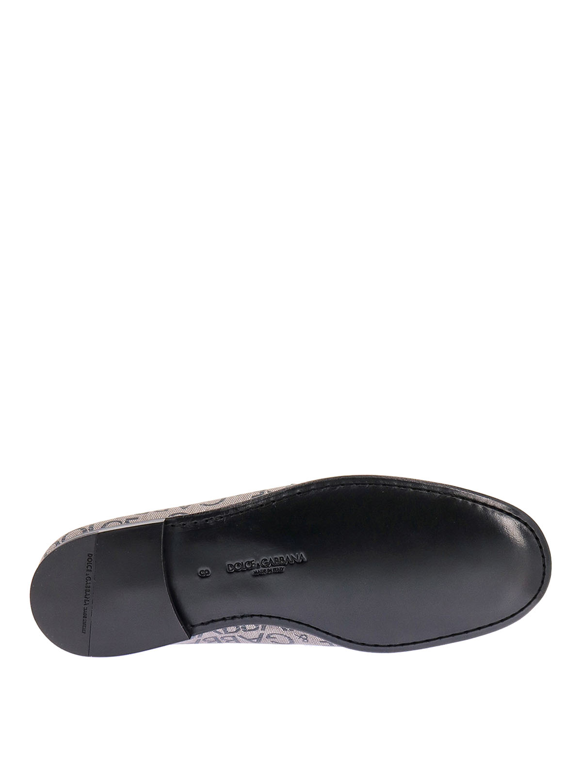 Shop Dolce & Gabbana Loafers With All-over Lettering Logo Print In Beis