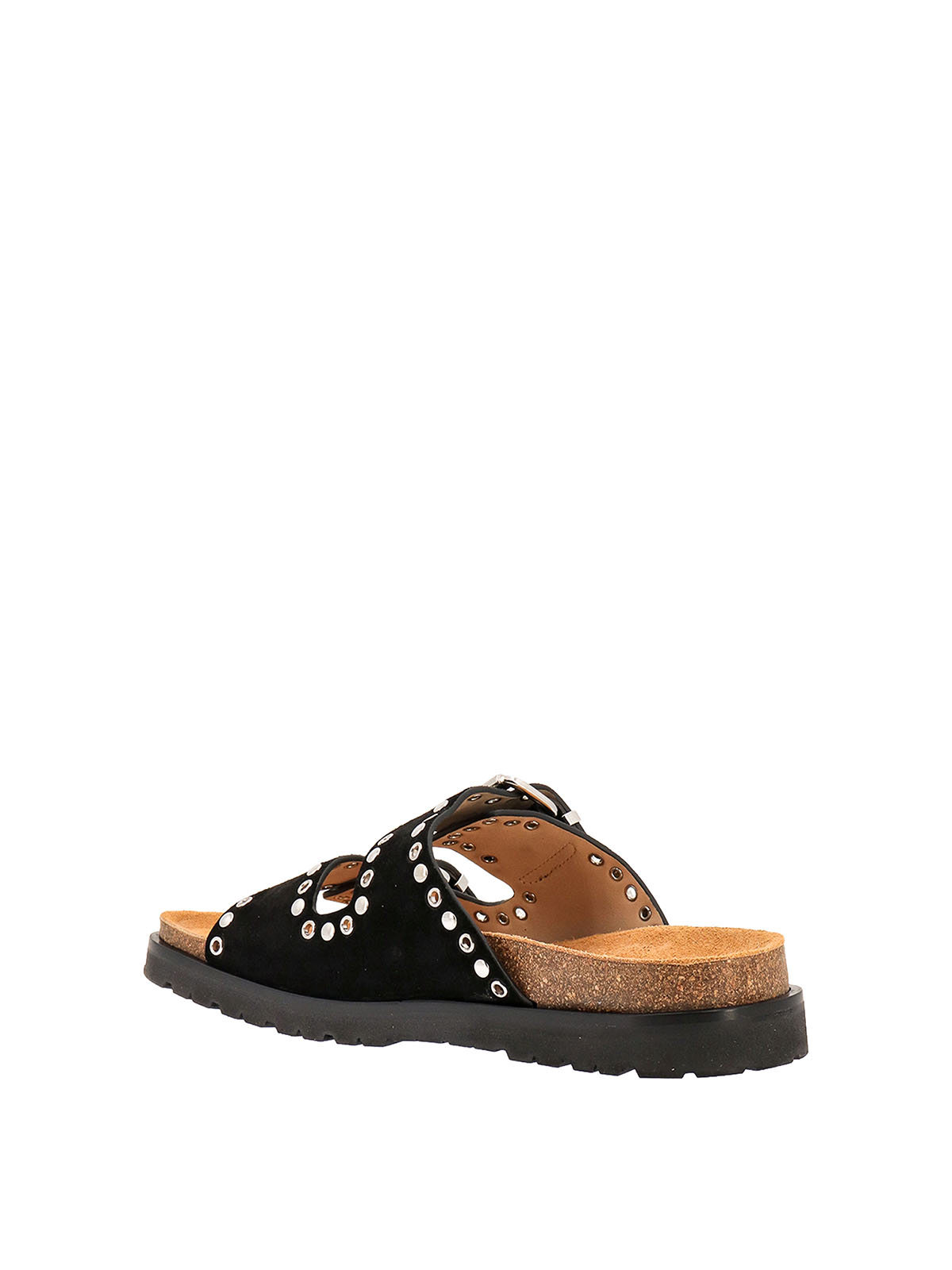 Shop Dsquared2 Suede Sandals With Metal Studs In Negro